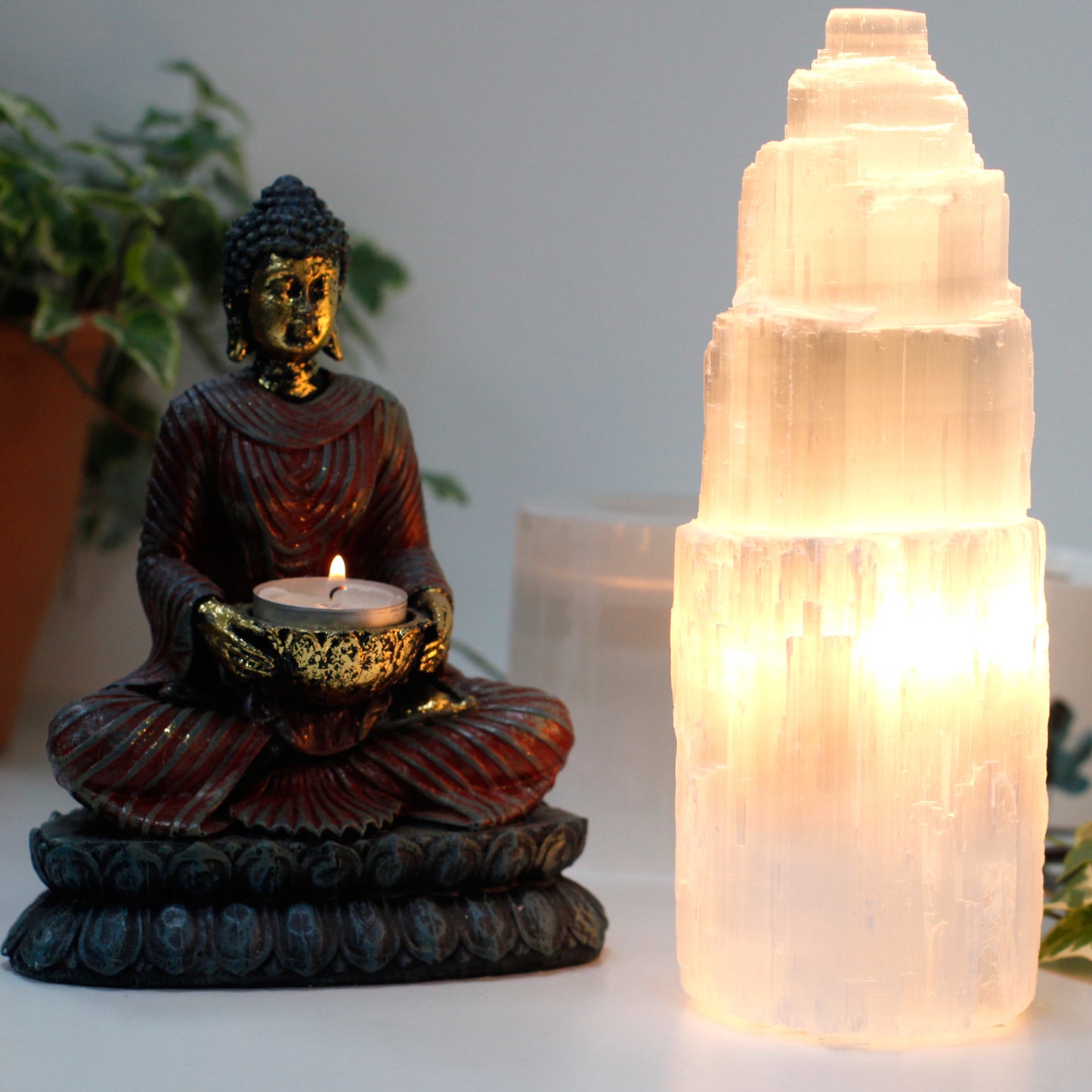 Lampe Naturelle en Sélénite - 25 cm