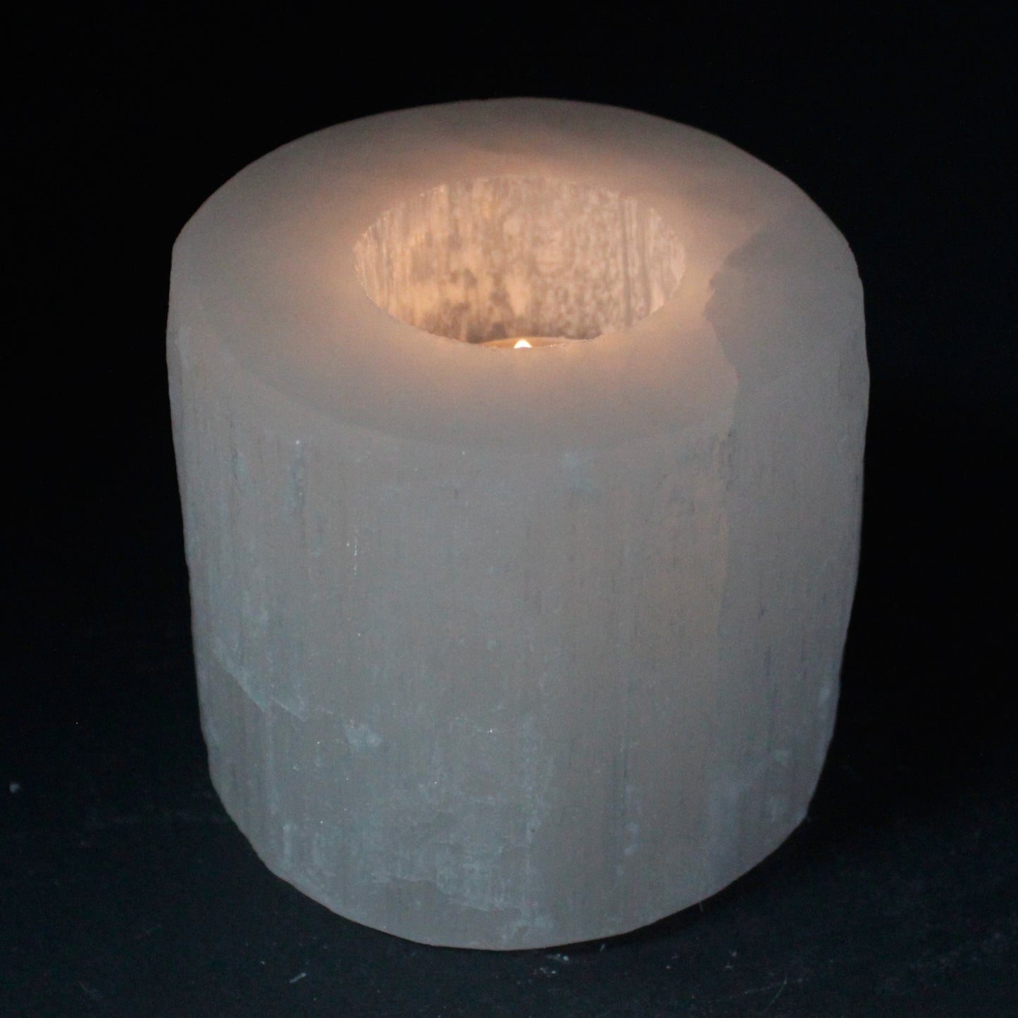 Bougeoir Sélénite Cylindre - 8 cm
