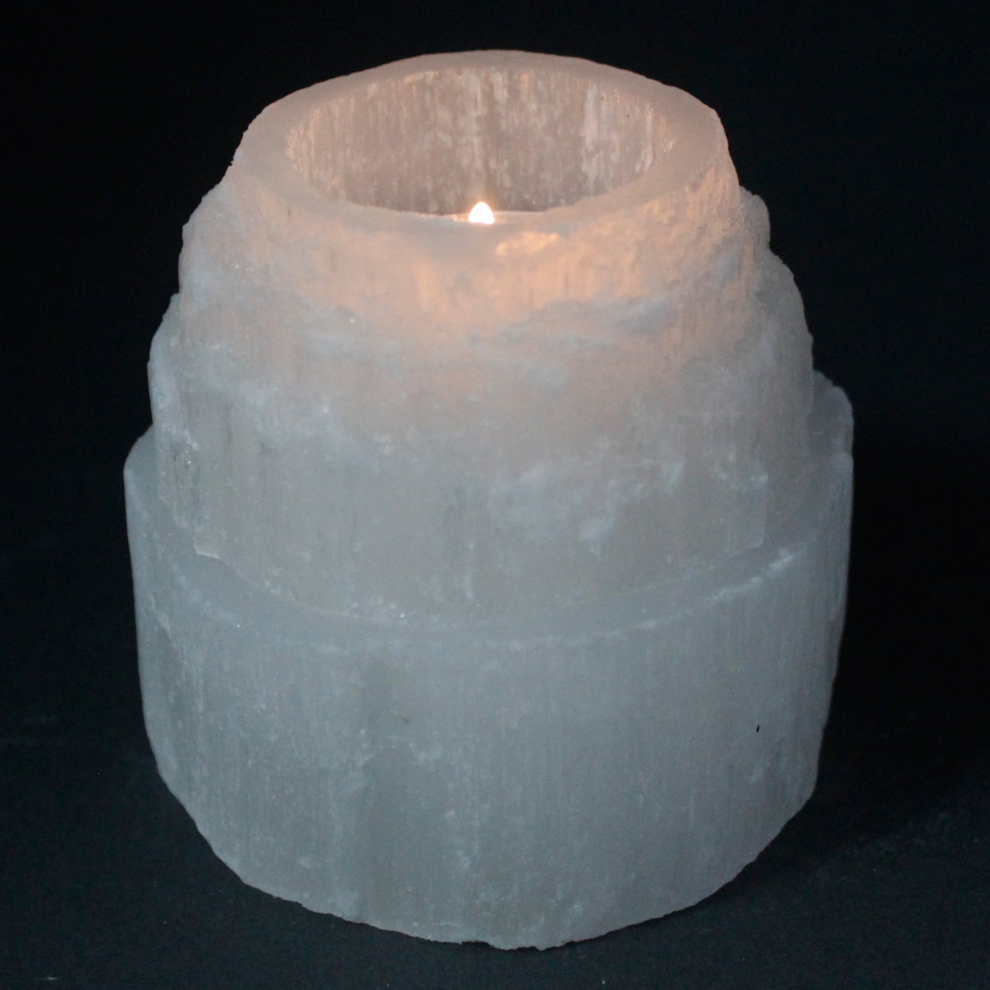 Bougeoir Sélénite Sommet de Montagne - 8 cm