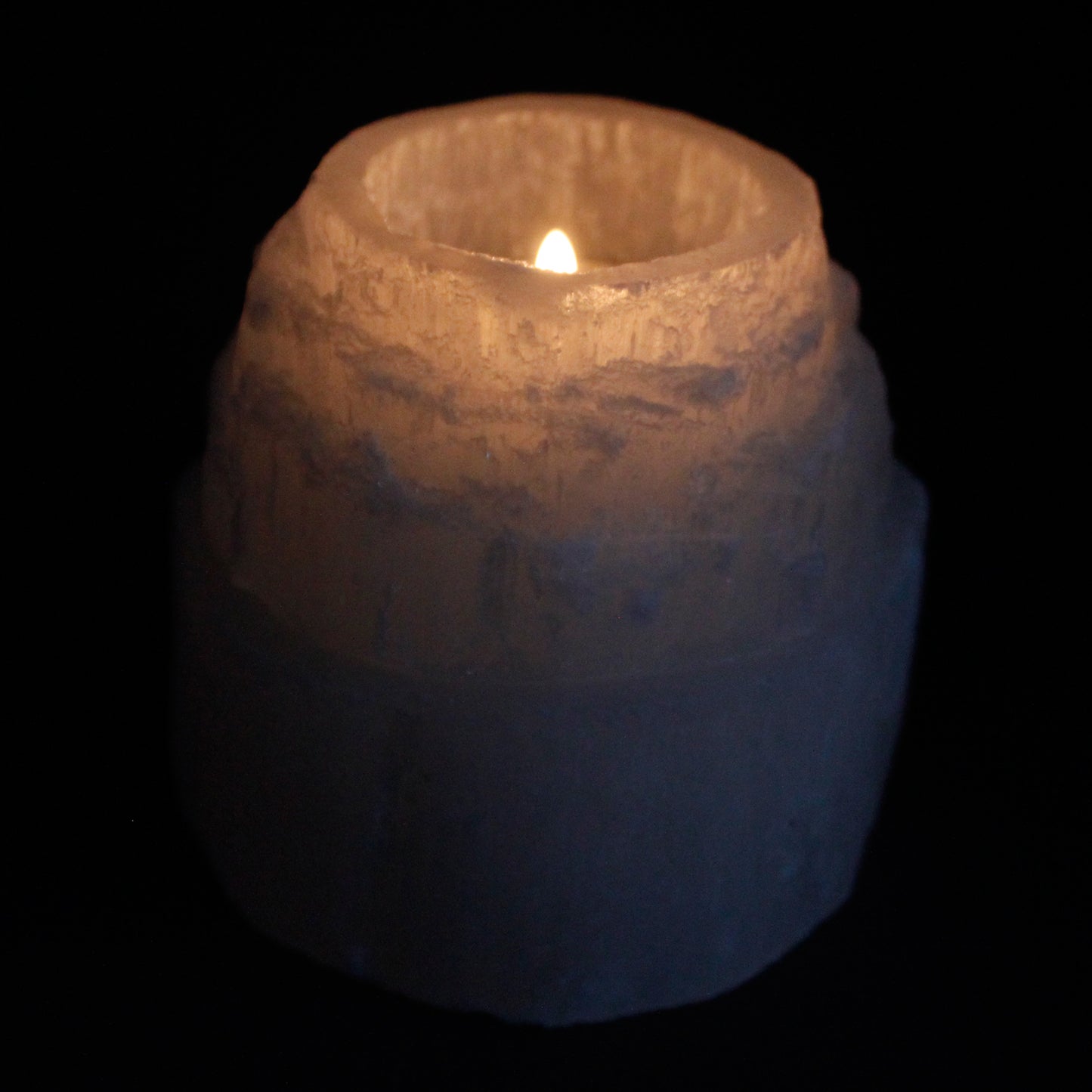 Bougeoir Sélénite Sommet de Montagne - 8 cm