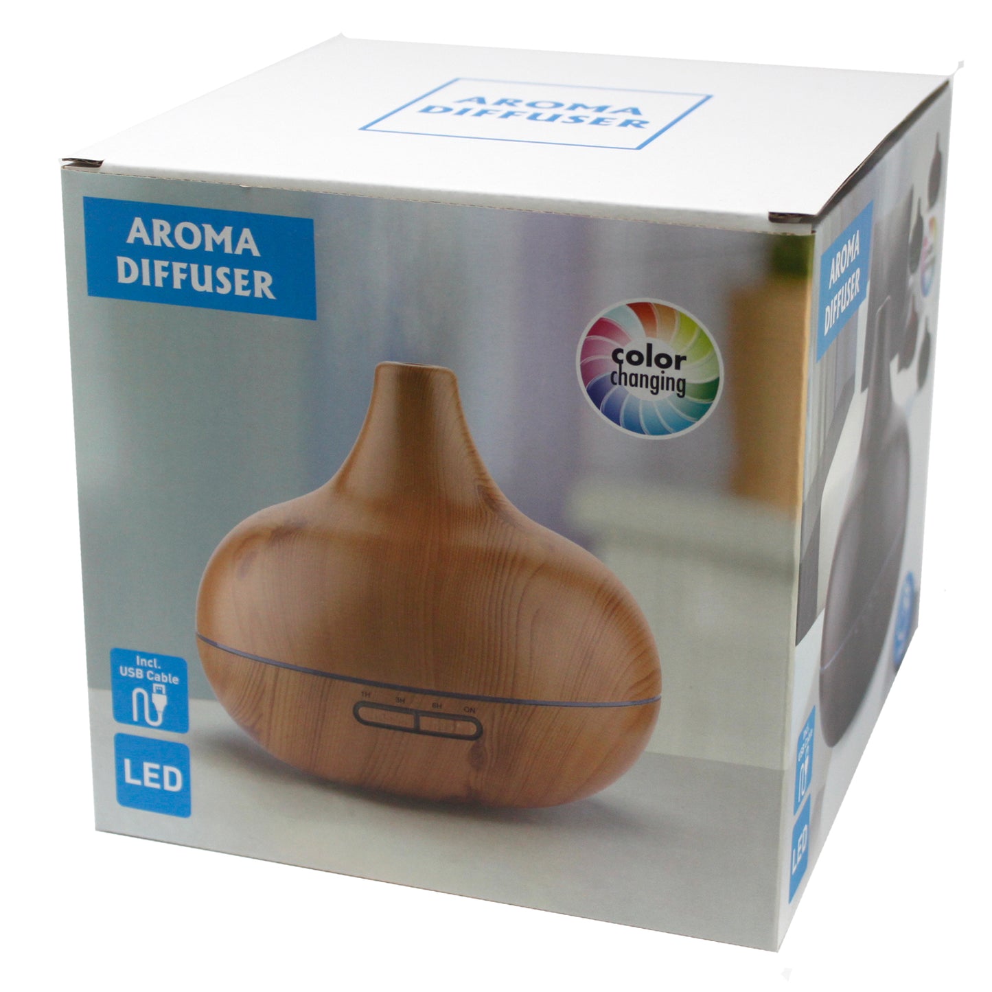 Diffuseur Santorini Chrono, USB et LED couleurs