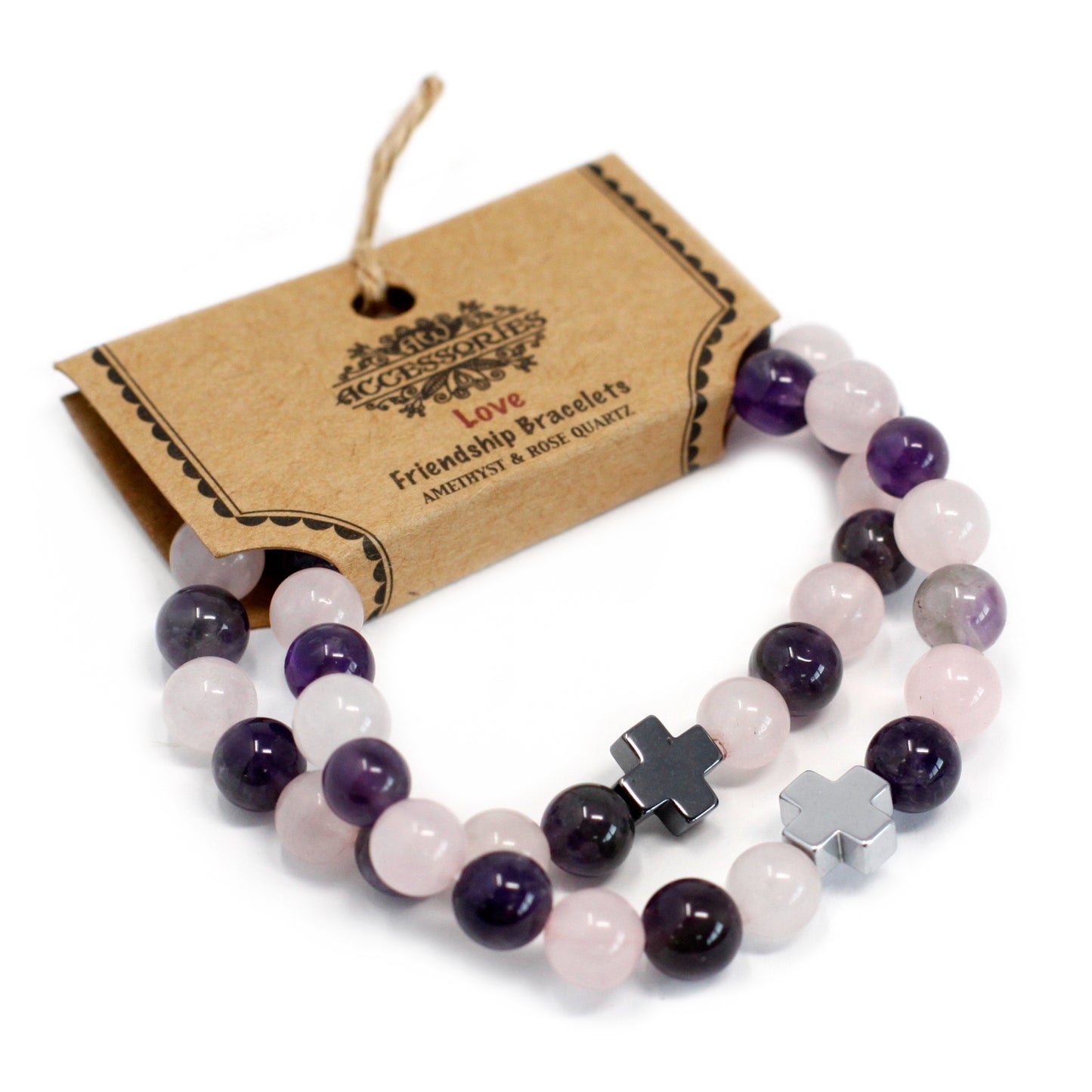 Lot de 2 Bracelets Amitié - Amour