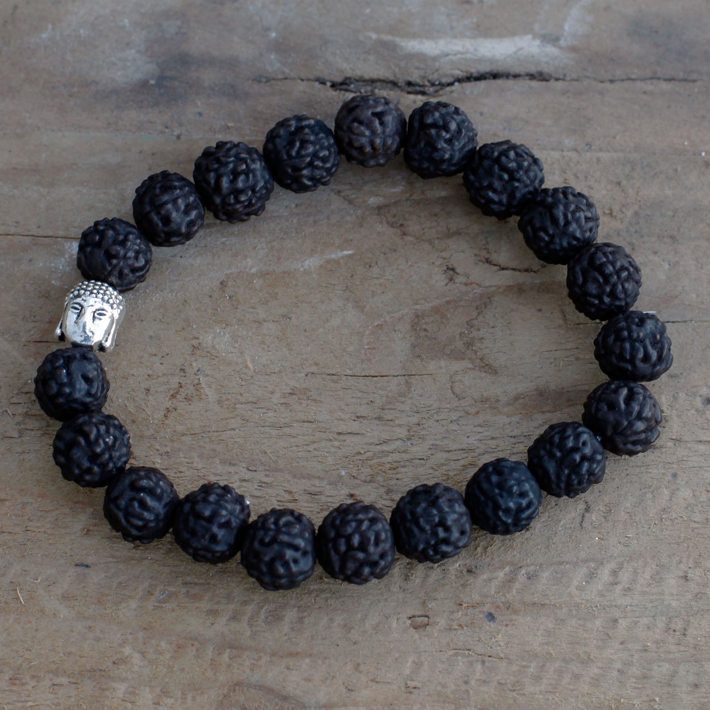 Mala Rudraksha Bracelet Bouddha-Noir