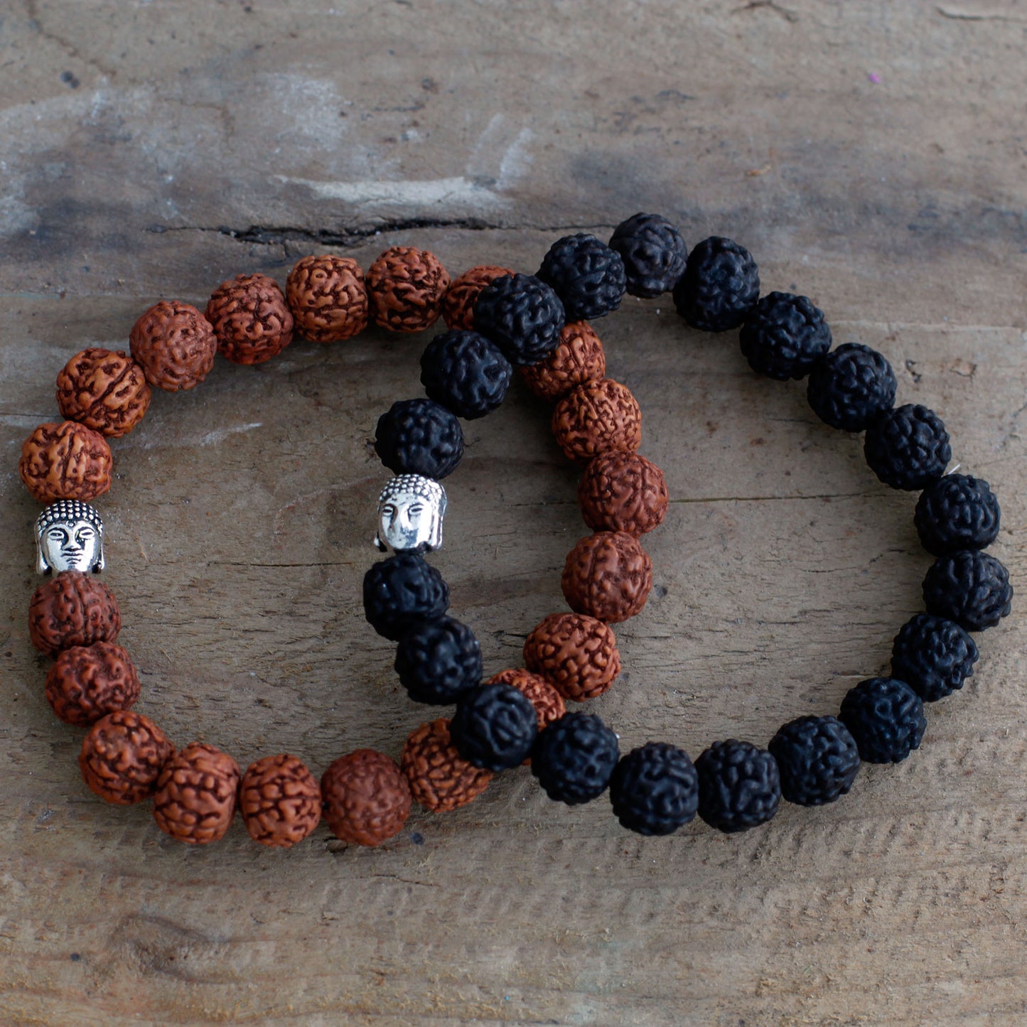 Mala Rudraksha Bracelet Bouddha-Noir