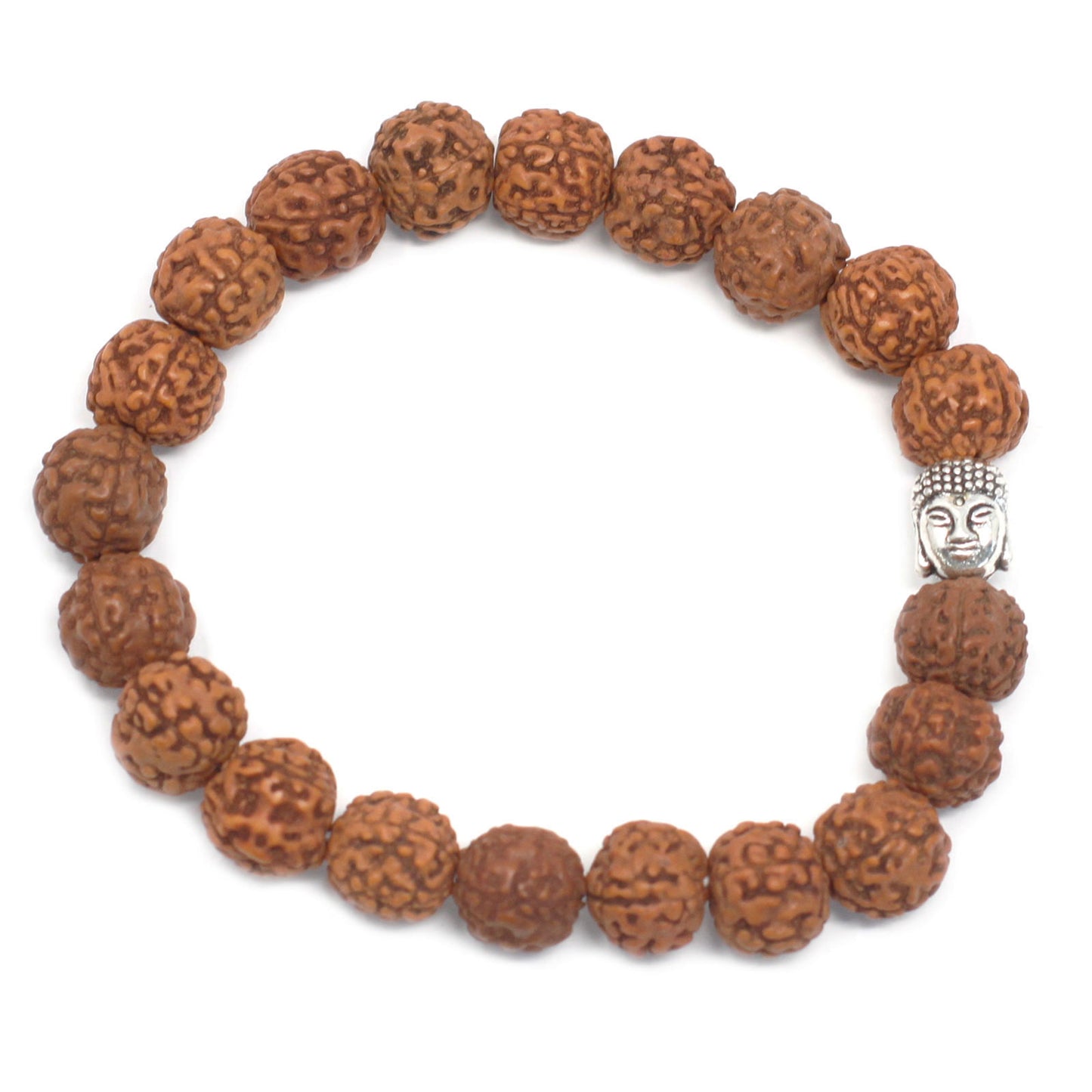 Mala Rudraksha Bracelet Bouddha-Marron