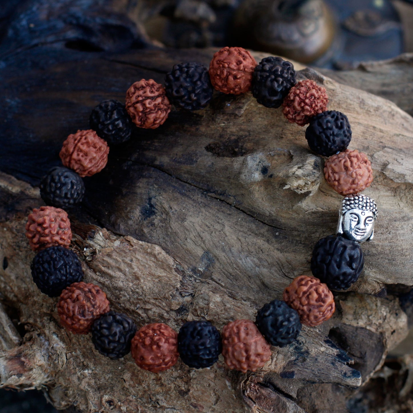 Mala Rudraksha Bracelet Bouddha-Mix