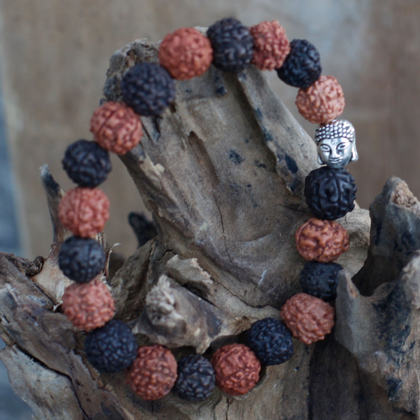 Mala Rudraksha Bracelet Bouddha-Mix