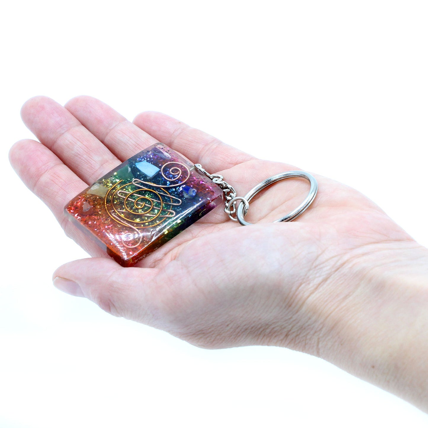 Porte-clés Orgonite - Cuivre et Chakra Protecteur de la maison