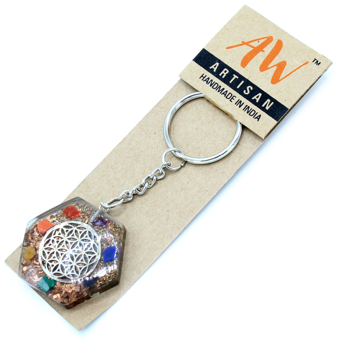 Porte-clés Orgonite - Octogone Fleur de Vie