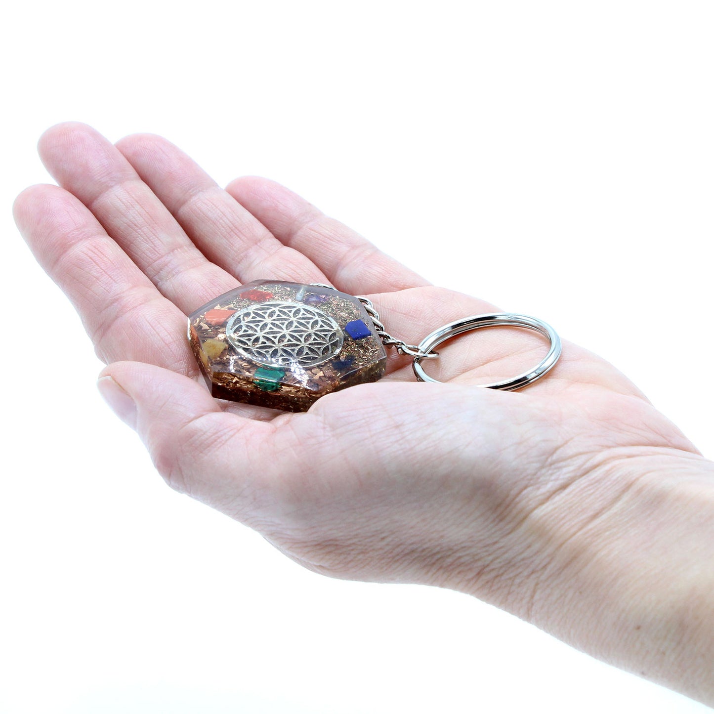 Porte-clés Orgonite - Octogone Fleur de Vie