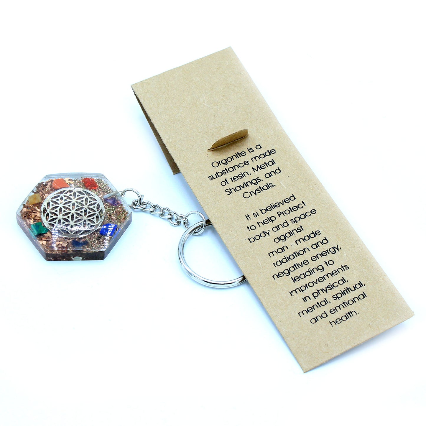 Porte-clés Orgonite - Octogone Fleur de Vie