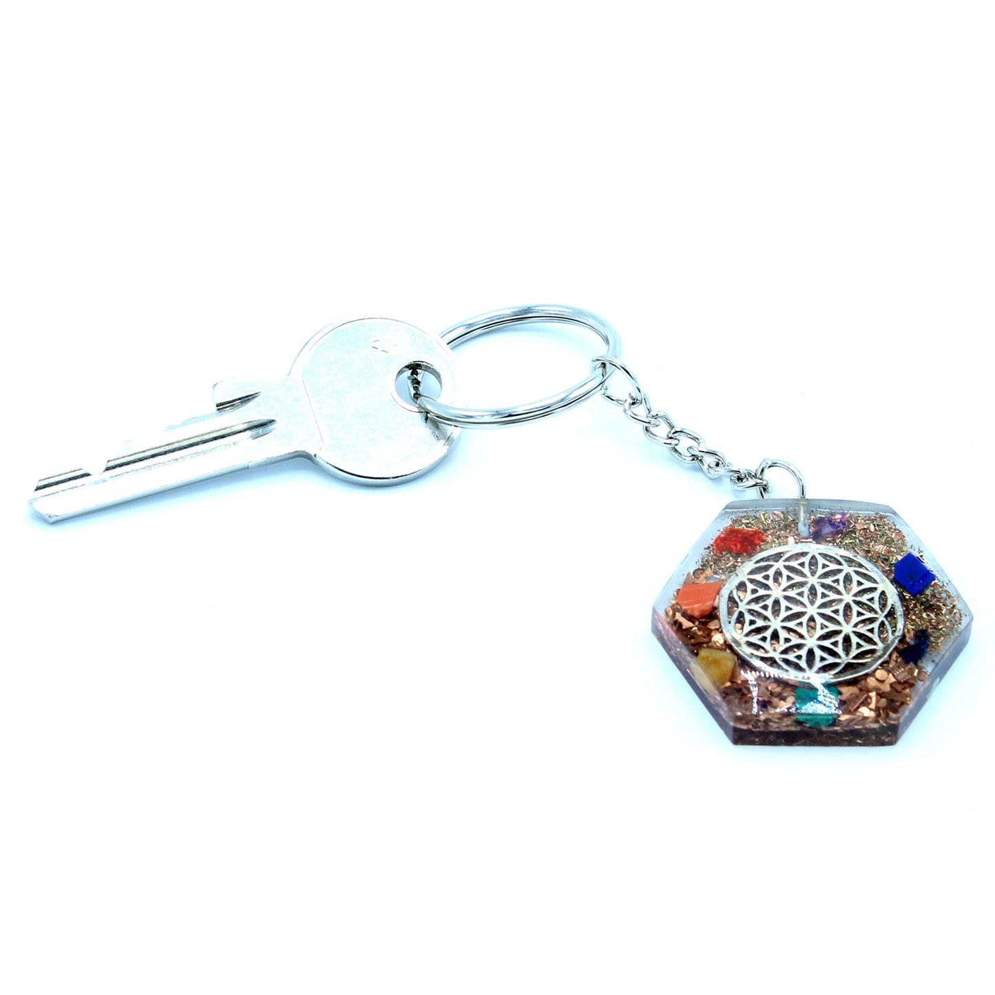 Porte-clés Orgonite - Octogone Fleur de Vie