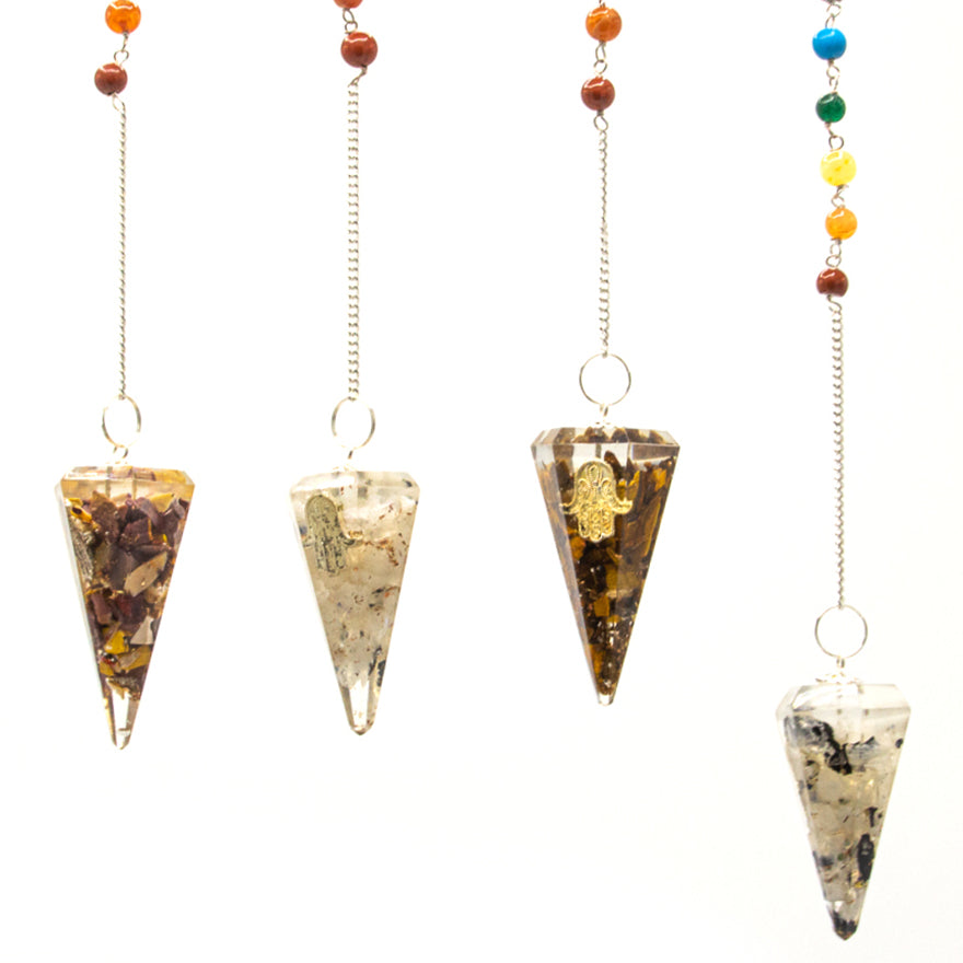 Pendule Orgonite de Puissance Chakra - Hamsa