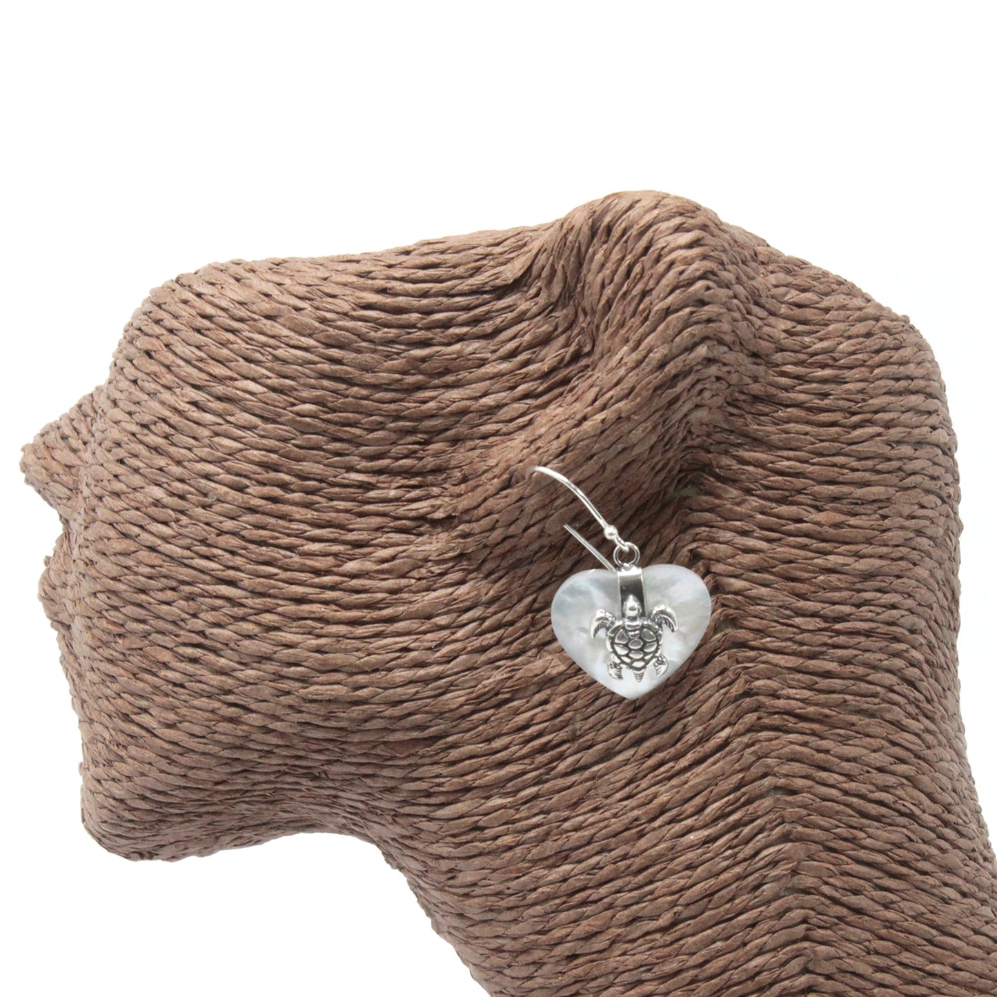 Boucles d'Oreilles Coquillage & Argent - Tortue de Mer - MOP