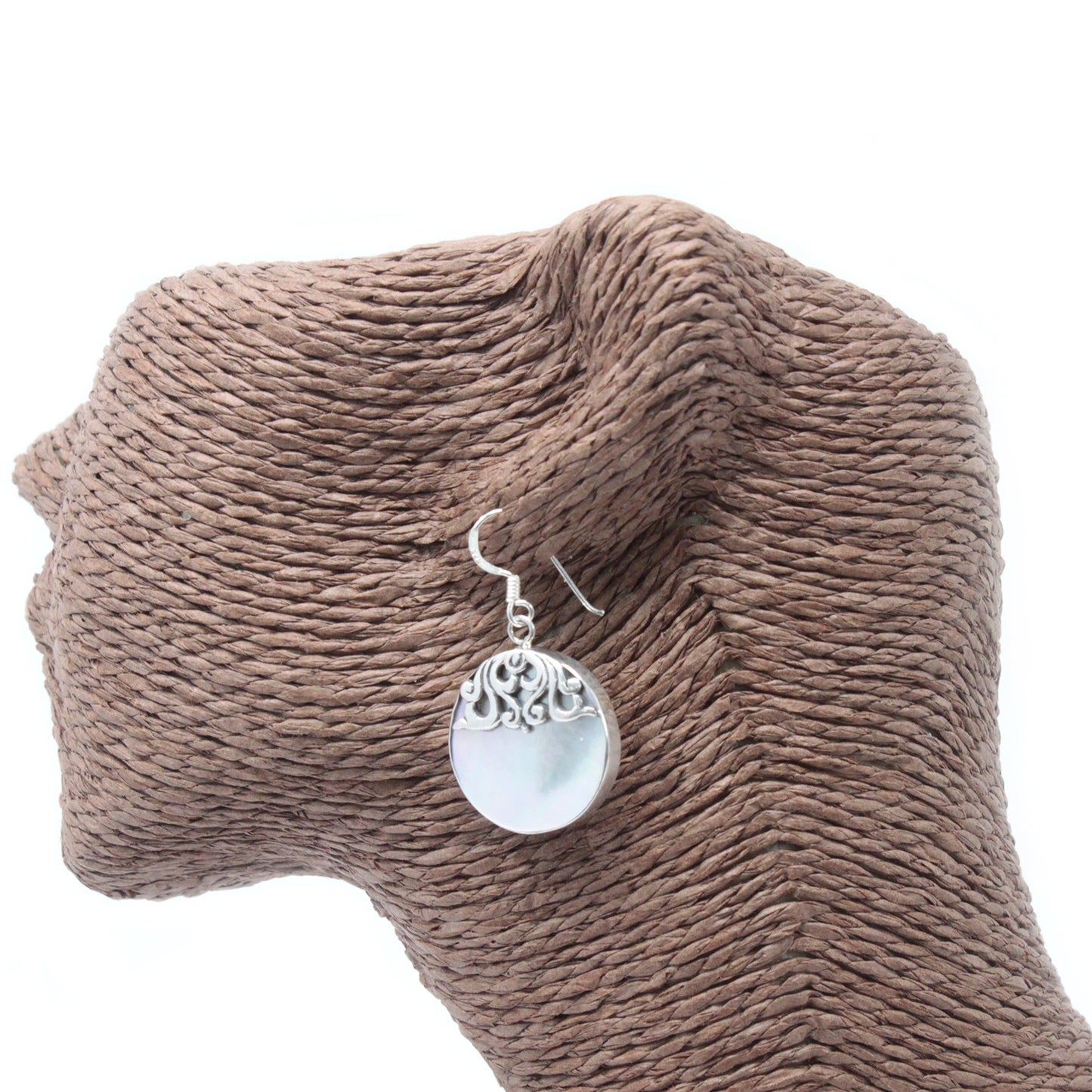 Boucles d'Oreilles Coquillage & Argent - Disque Classique - MOP