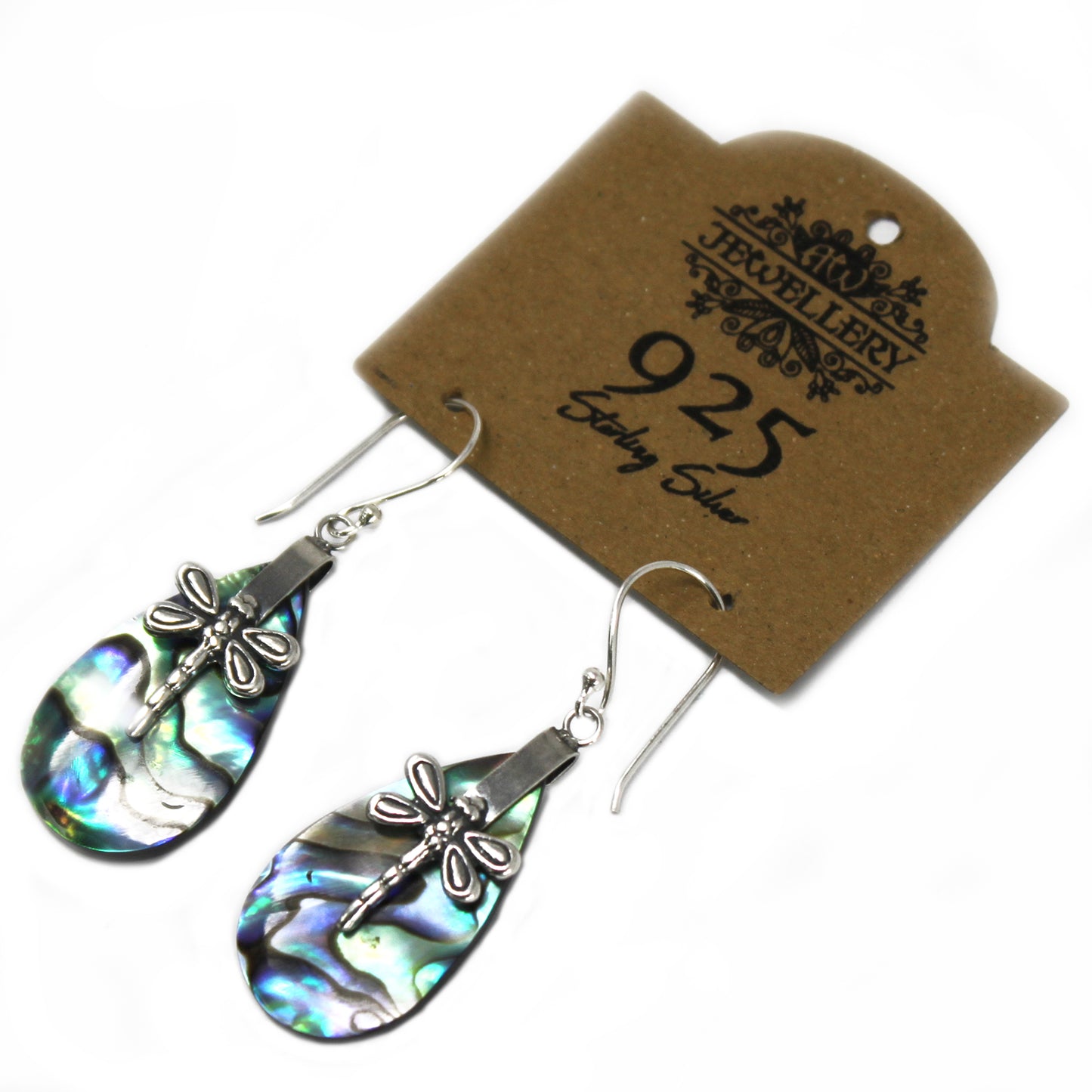 Boucles d'Oreilles Coquillage & Argent - Libellules - Abalone