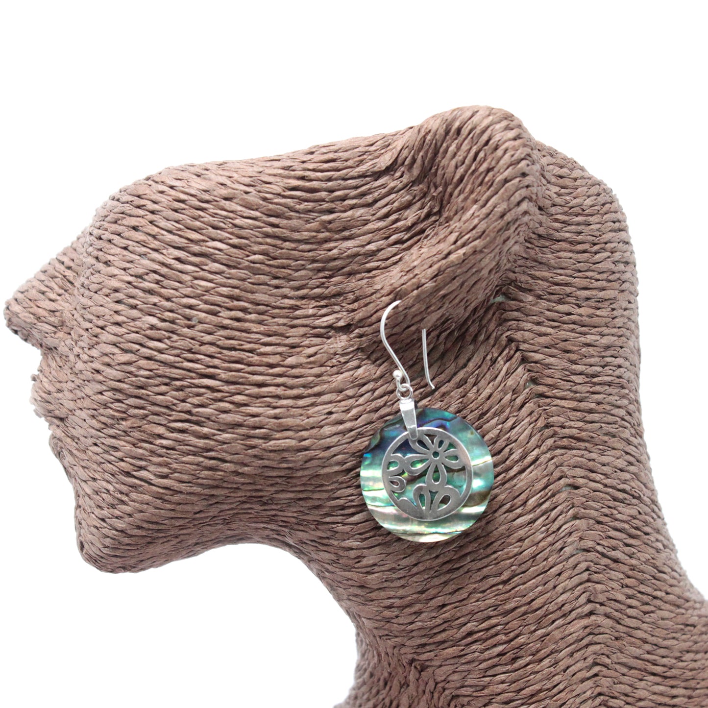 Boucles d'Oreilles Coquillage & Argent - Fleurs - Abalone
