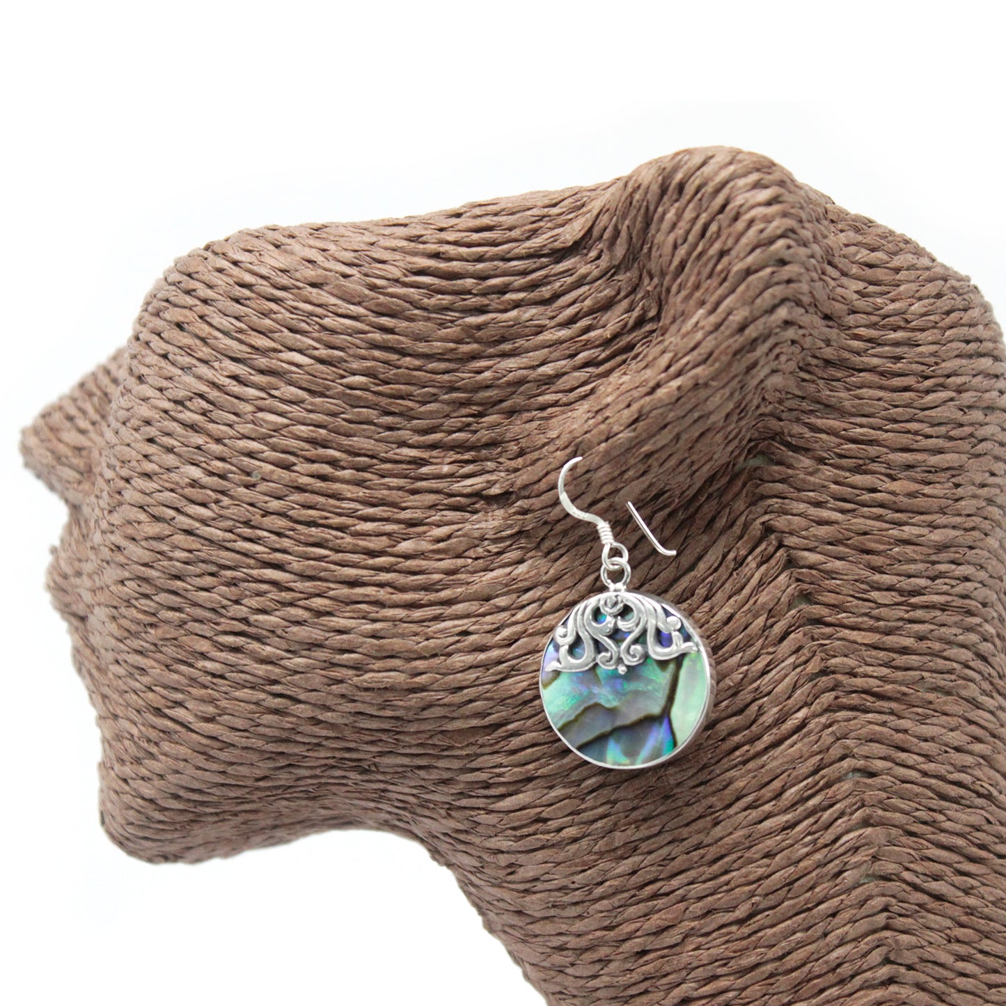 Boucles d'Oreilles Coquillage & Argent - Disque Classique - Abalone