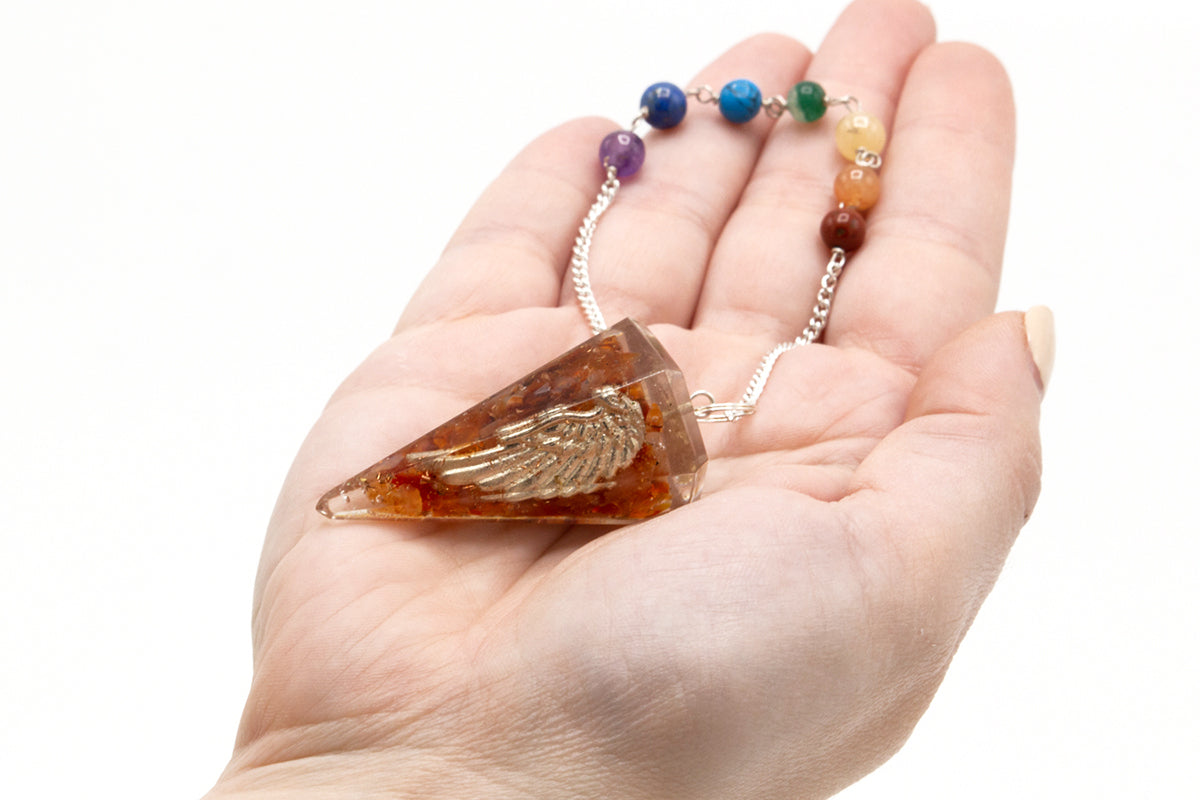 Pendule Orgonite de Puissance Chakra - Ailes d'Ange