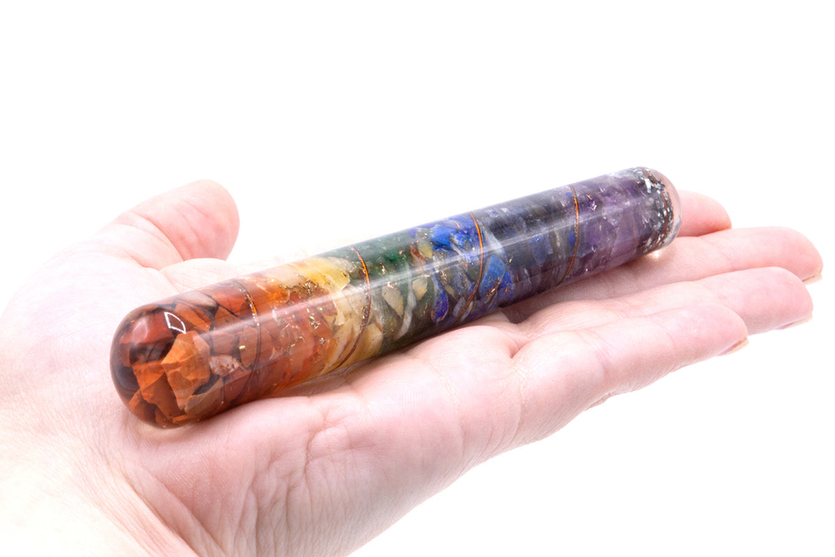 Orgonite Chakra et Bronze - Baguette de guérison - 140x30mm