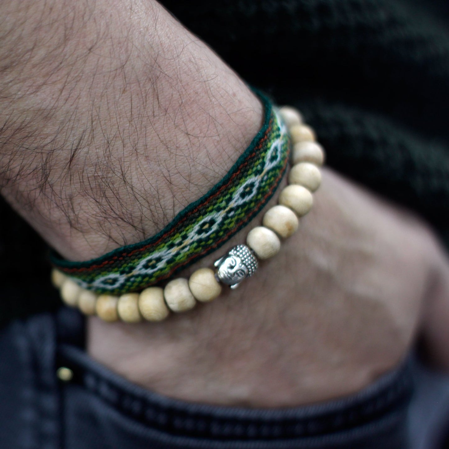 Perles de santal parfumées et bracelet Bouddha