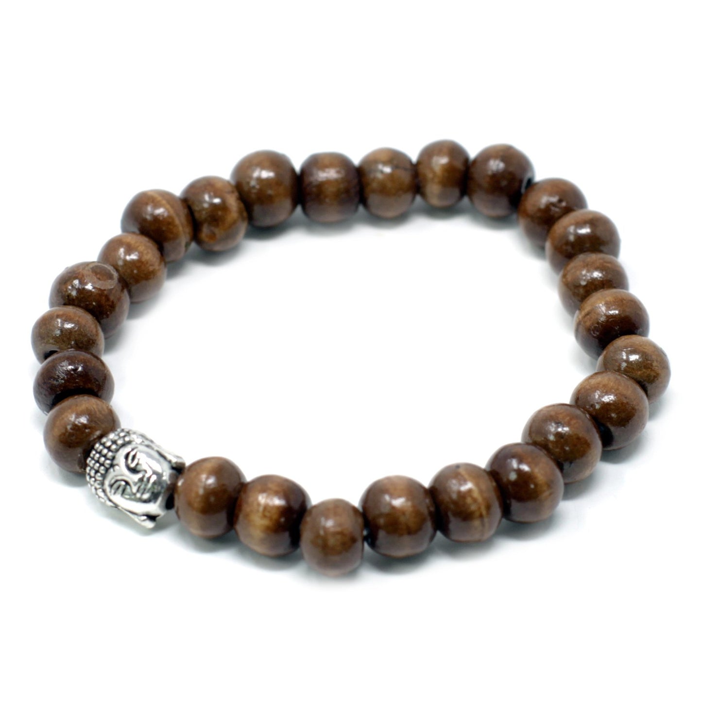 Bracelet Perles Marron & Buddah