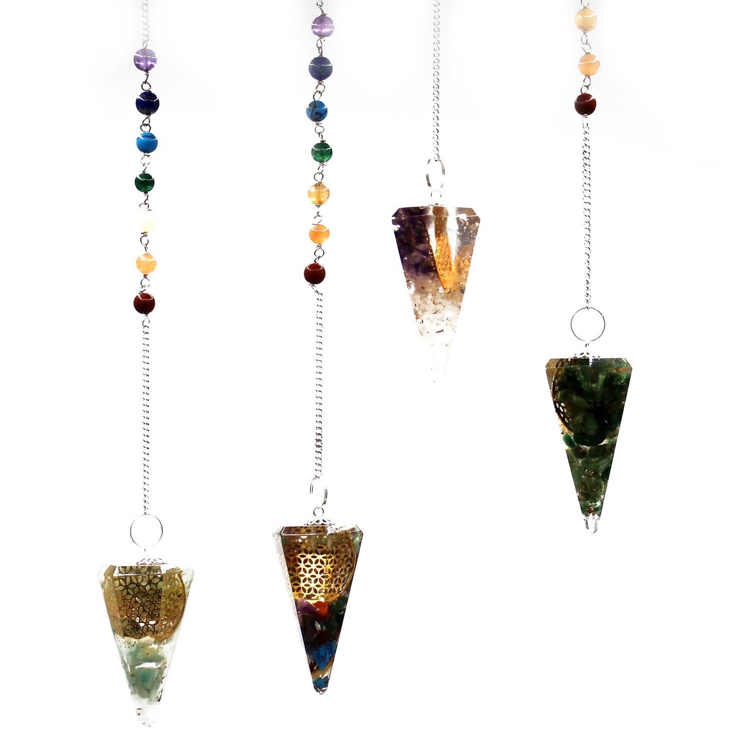 Pendule Orgonite de Puissance Chakra - Fleur de Vie