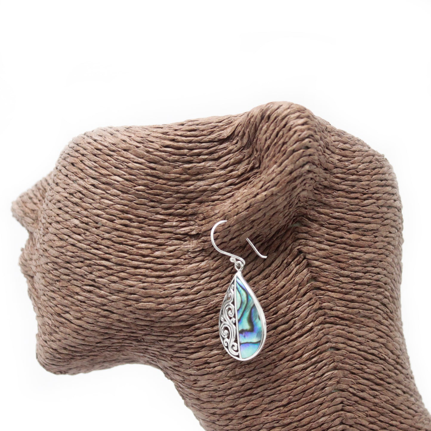 Boucles d'Oreilles Coquillage & Argent - Larme - Abalone