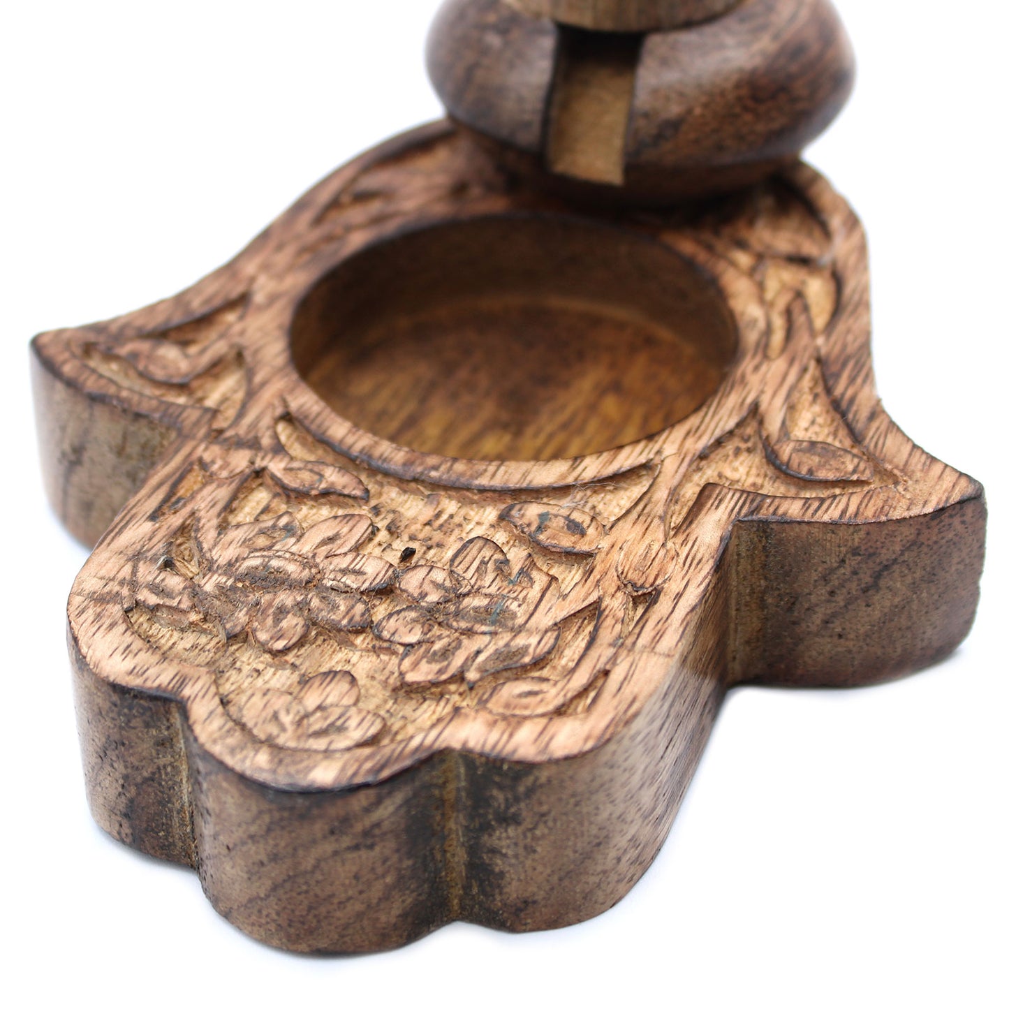 Moyen Brûleur à reflux en bois de manguier - Hamsa