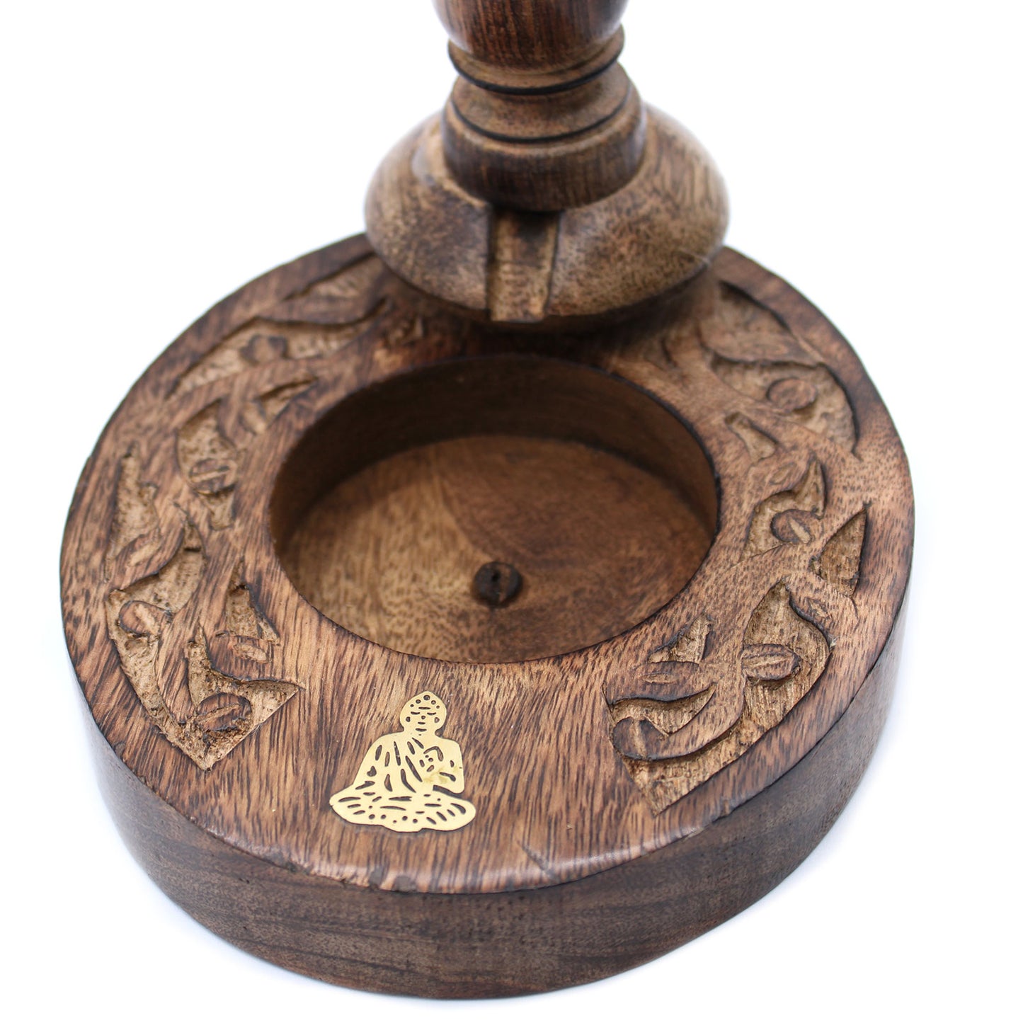 Petit Brûleur à reflux en bois de manguier - Brass Buddha