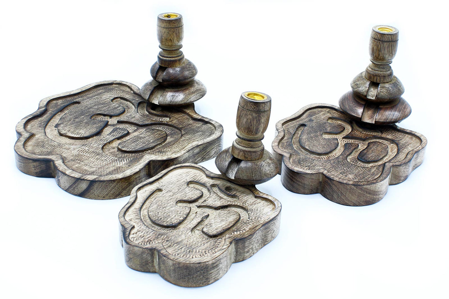 Grand Brûleur à reflux en bois de manguier - Hamsa