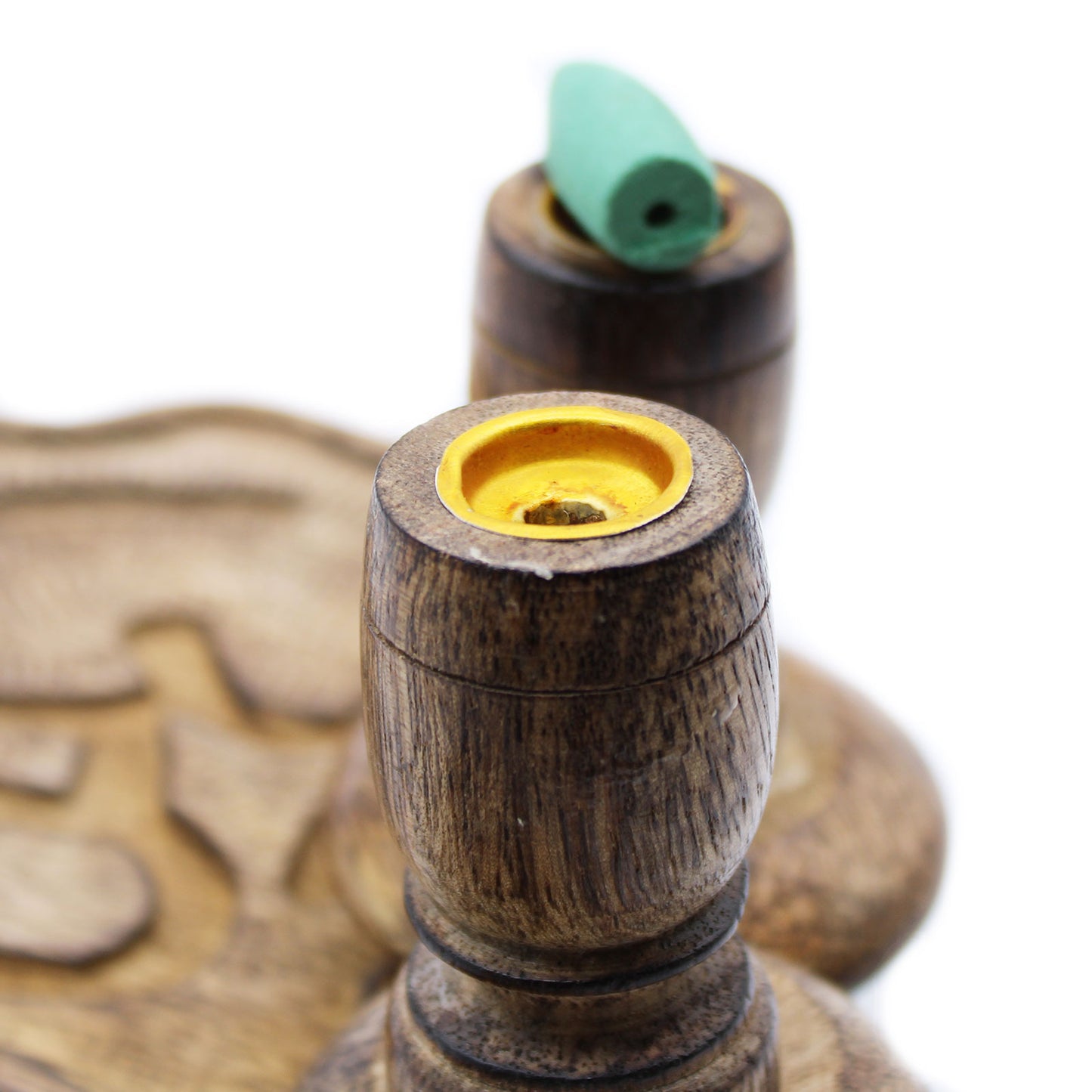 Grand Brûleur à reflux en bois de manguier - Hamsa