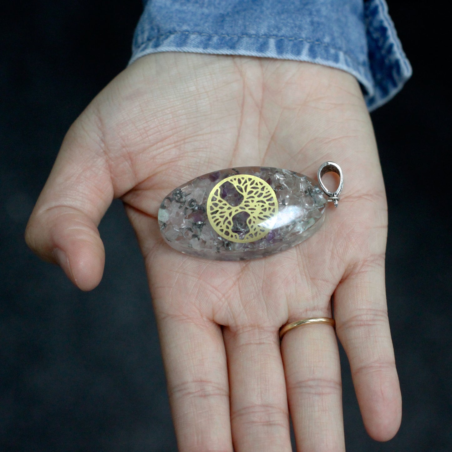 Pendentifs Orgonite - Oval Arbre de Vie