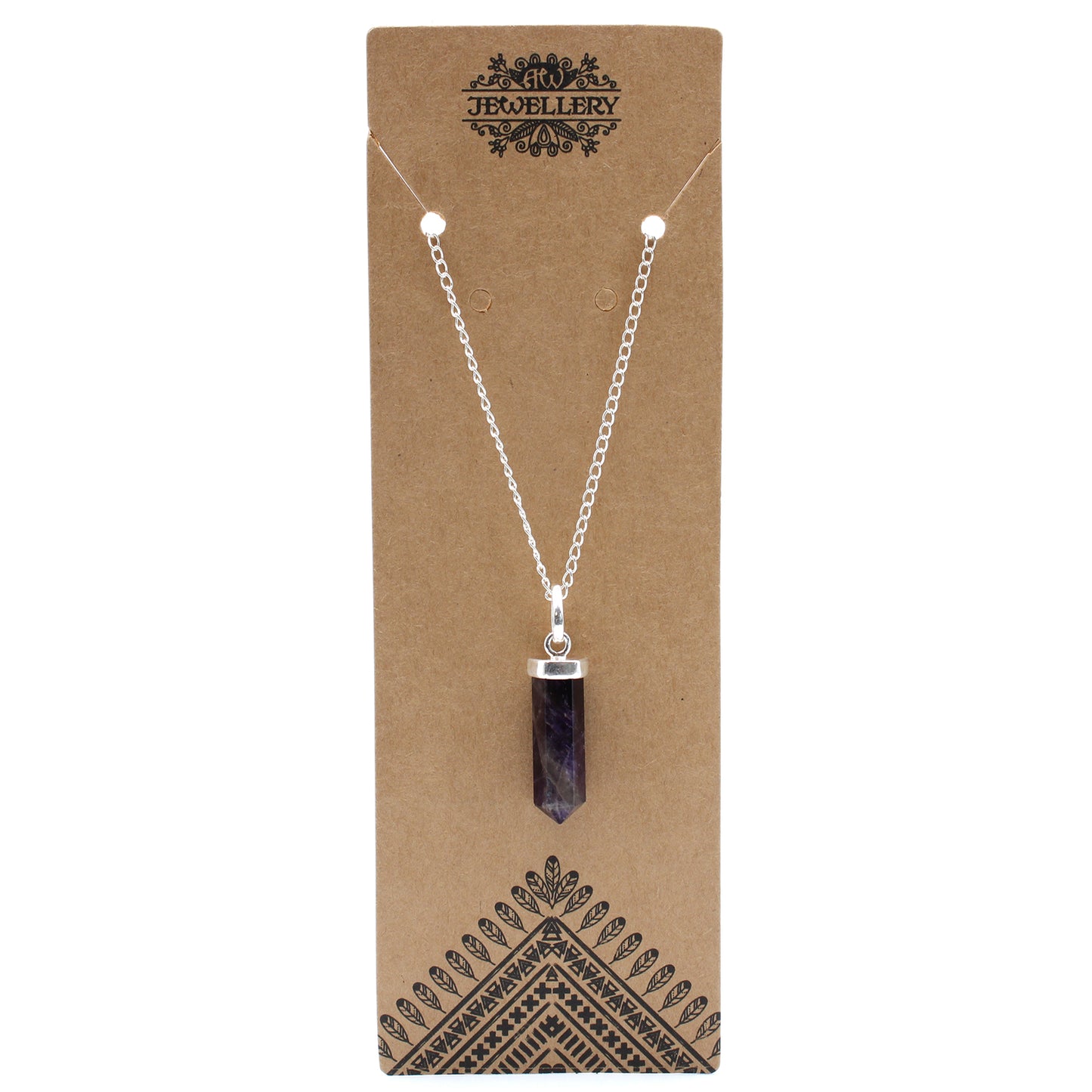 Pendentif pointe classique en pierres précieuses - Améthyste