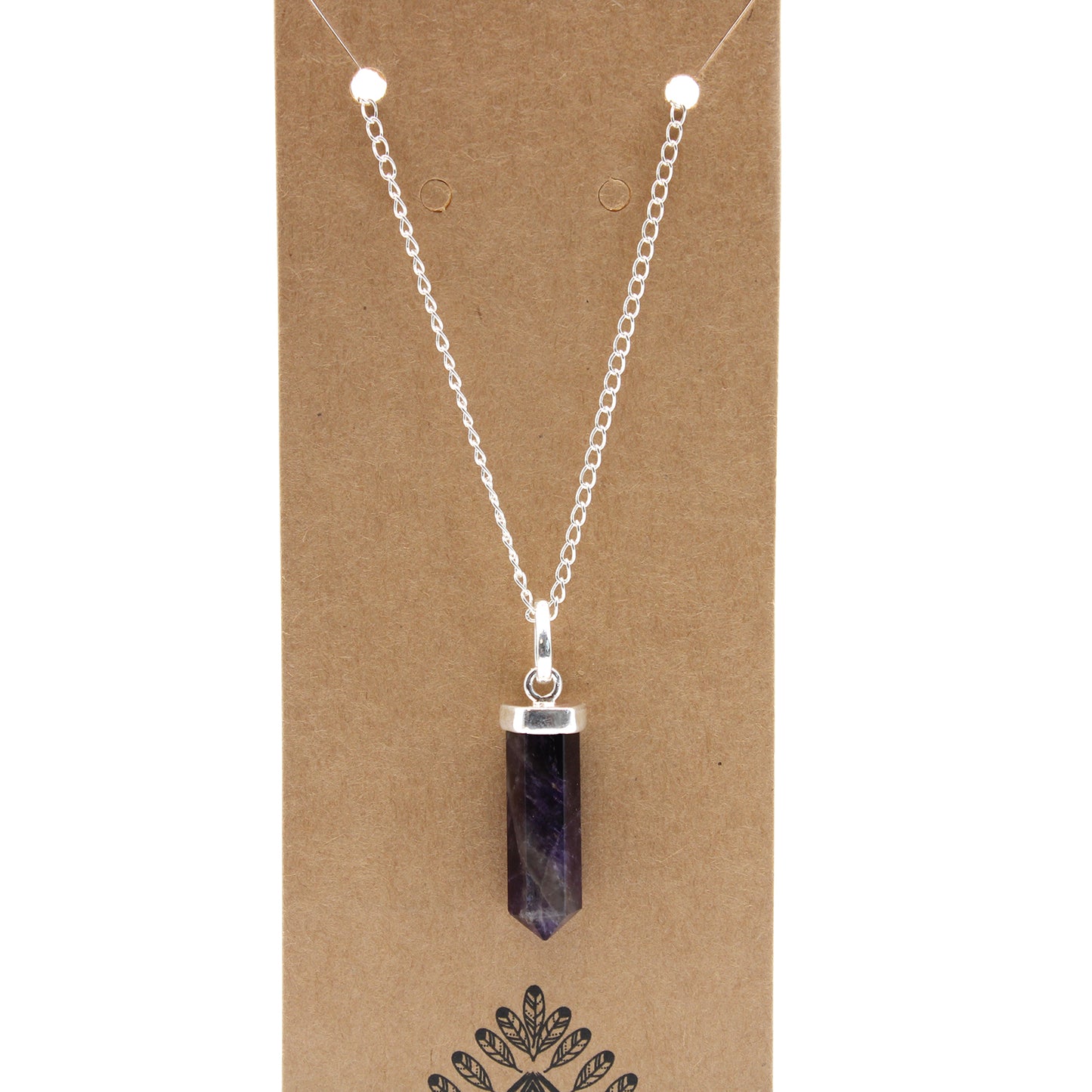 Pendentif pointe classique en pierres précieuses - Améthyste