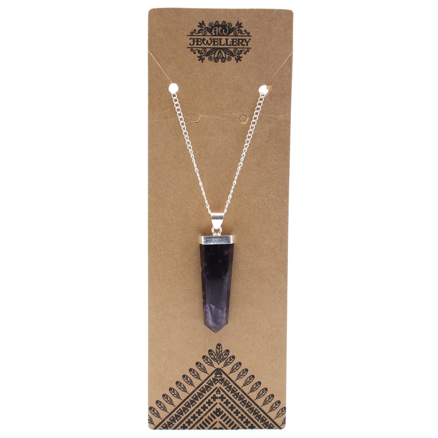 Pendentif Crayon Plat Pierres Précieuses - Améthyste