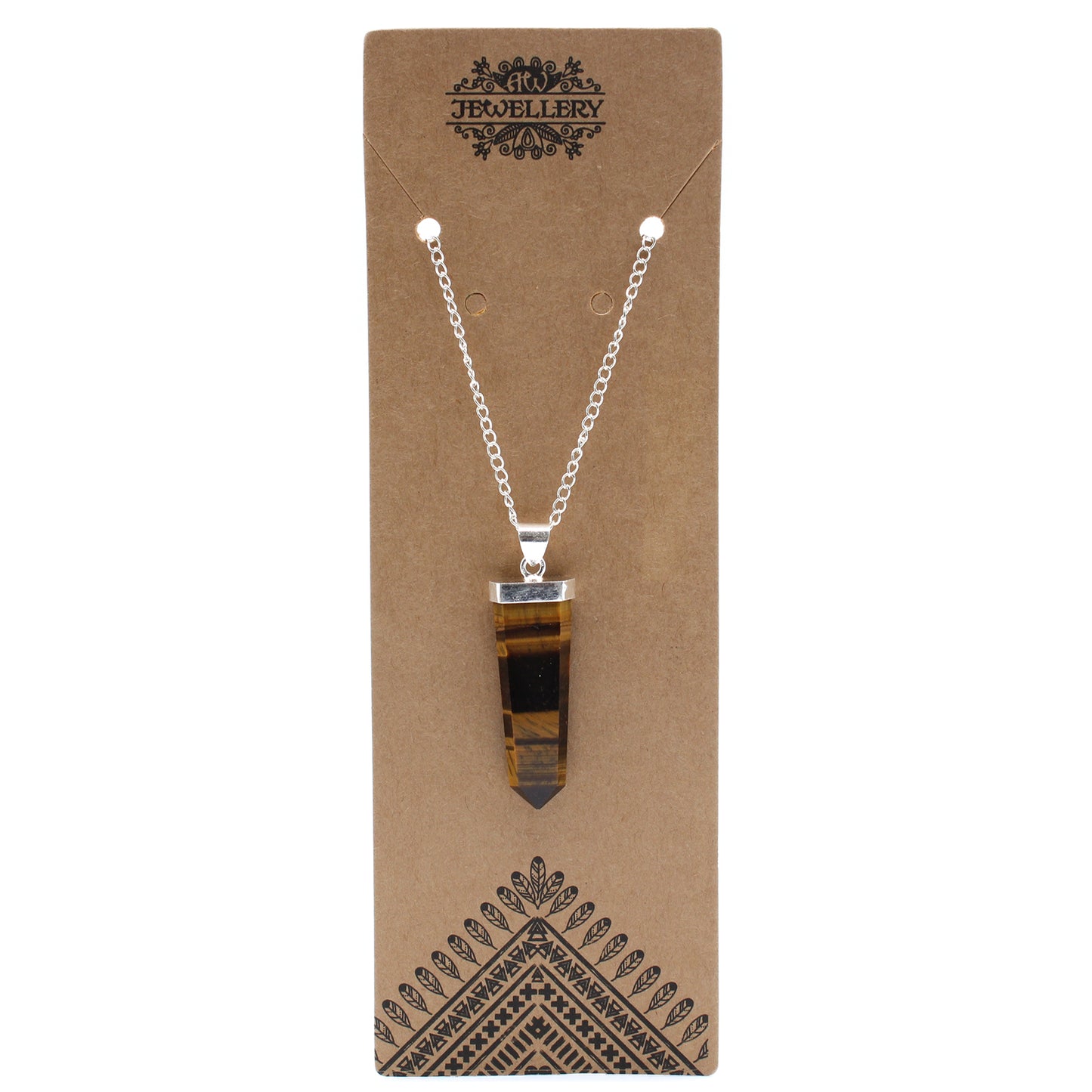 Pendentif Crayon Plat Pierres Précieuses - Oeil de Tigre