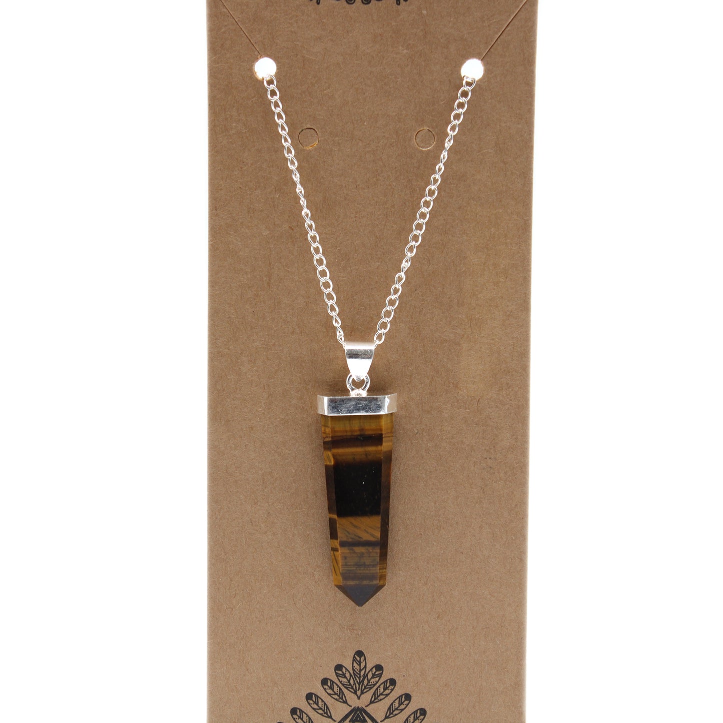 Pendentif Crayon Plat Pierres Précieuses - Oeil de Tigre