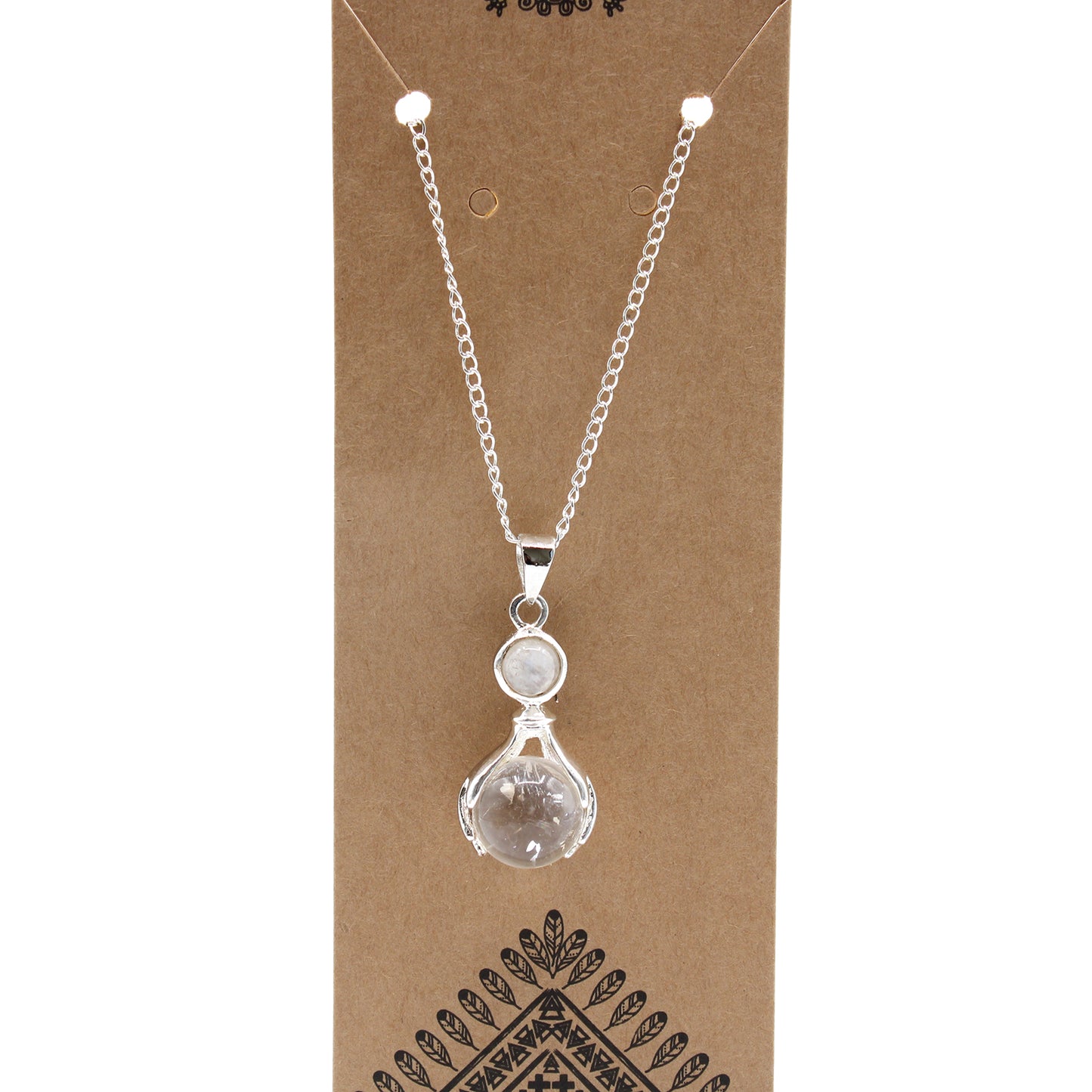Pendentif Mains Guérissantes en Pierres Précieuses - Quartz de Roche