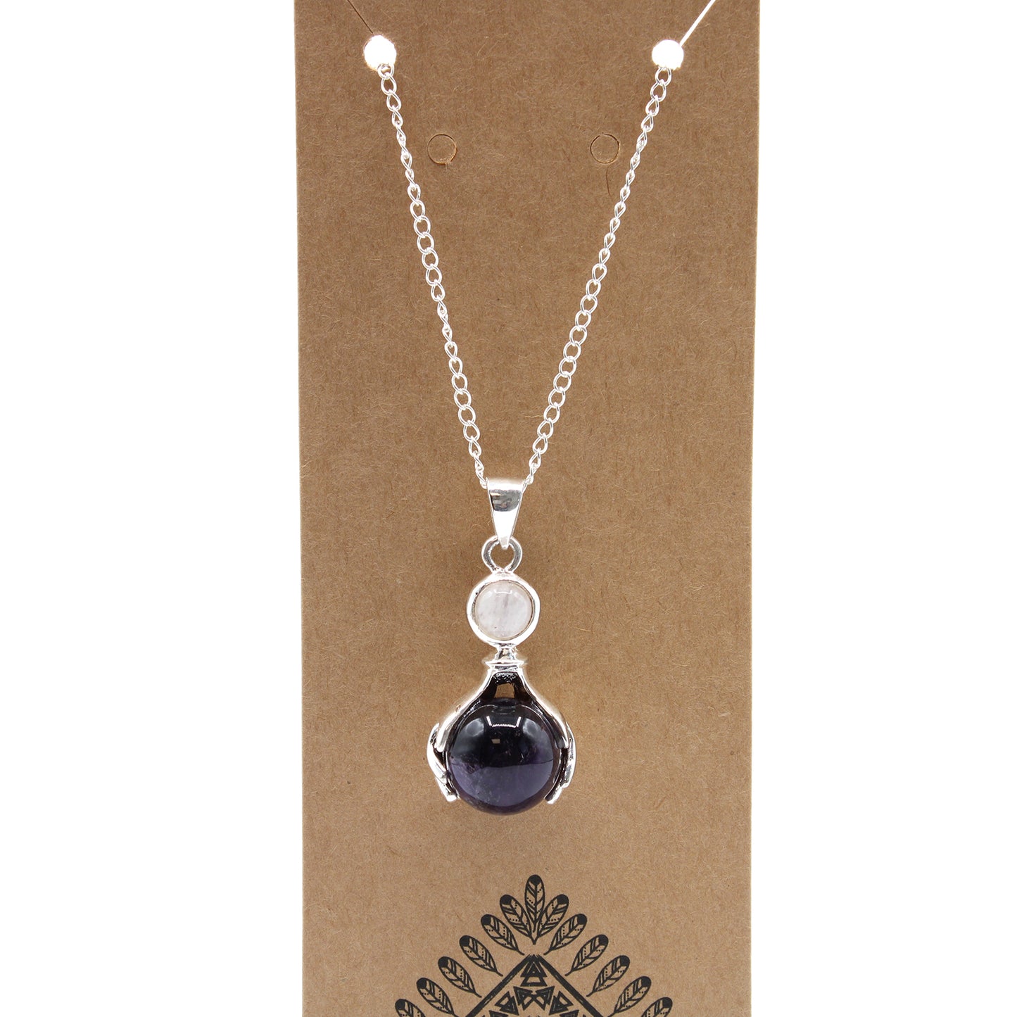 Pendentif Mains Guérisseur Pierres Précieuses - Améthyste