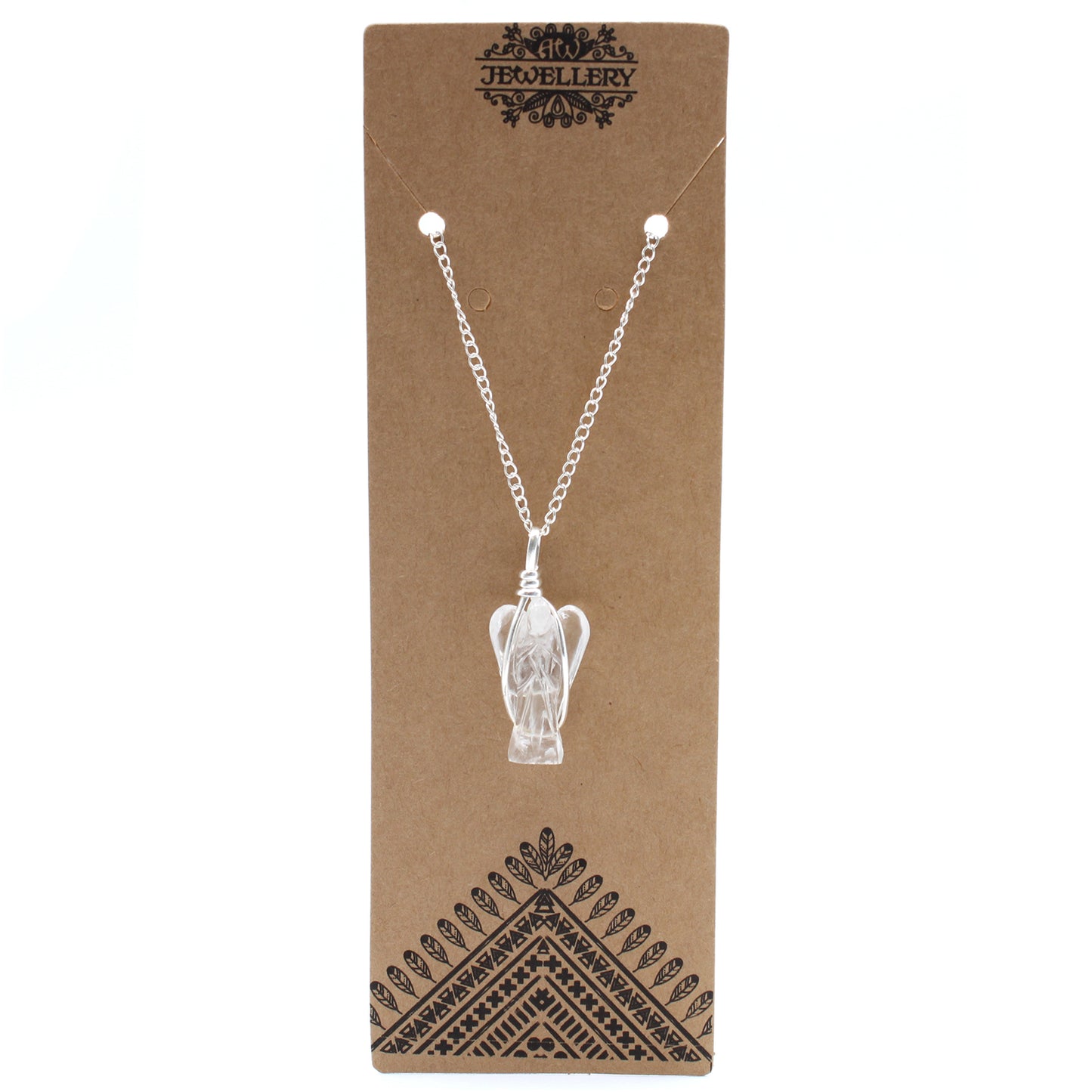 Pendentif Ange Gardien en Pierres Précieuses - Quartz de Roche