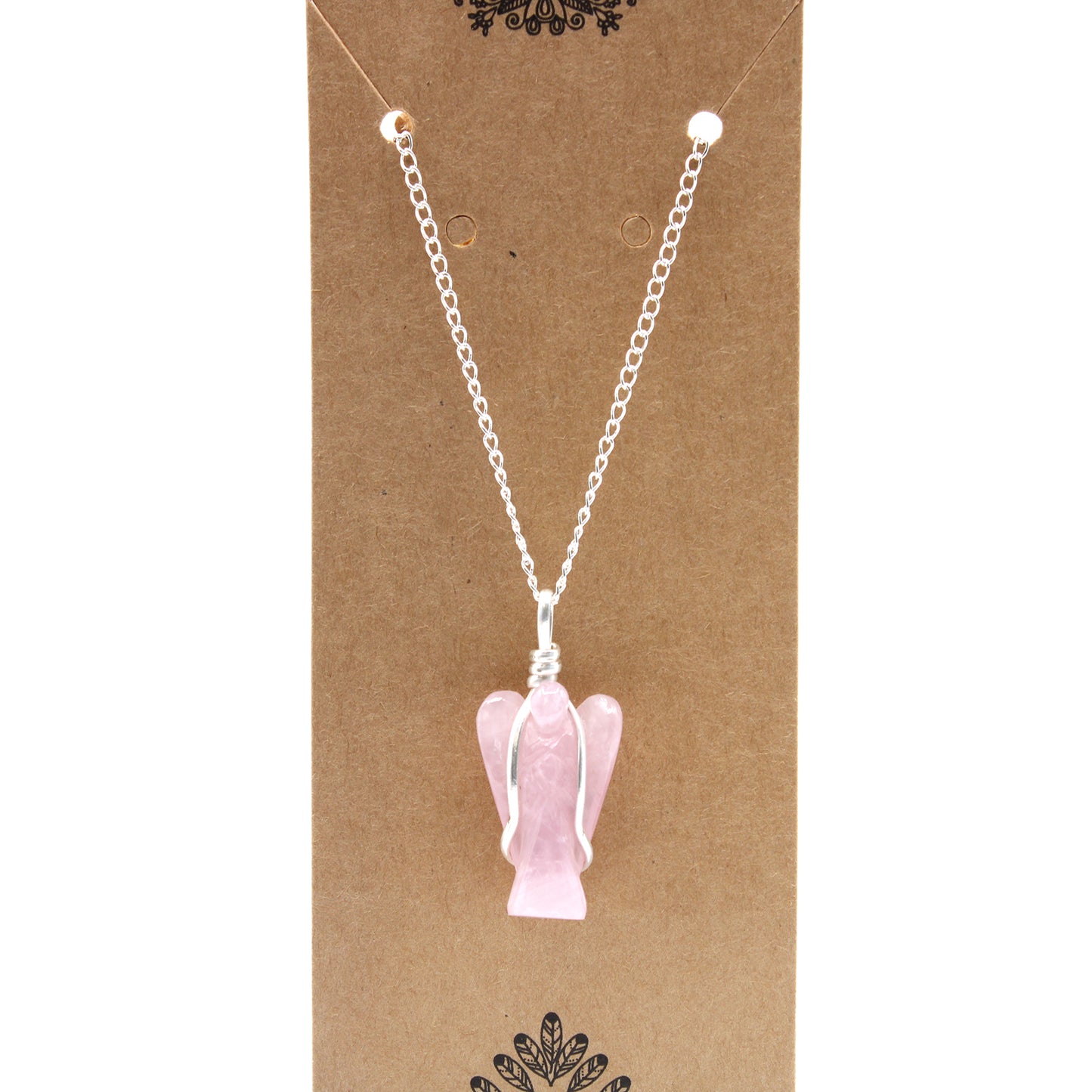 Pendentif Ange Gardien Pierre Précieuse - Quartz Rose