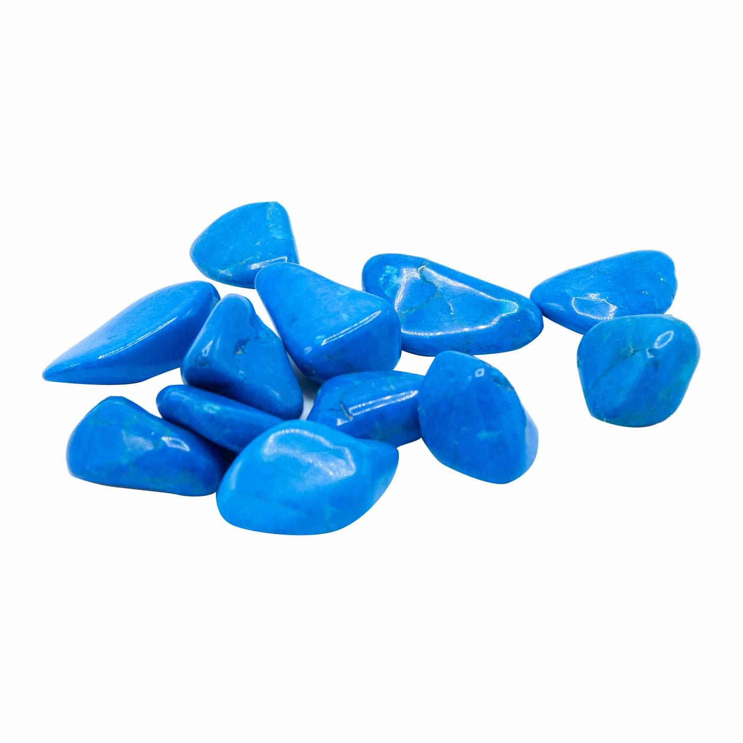 Pierres Roulées Moyennes - Howlite Bleue
