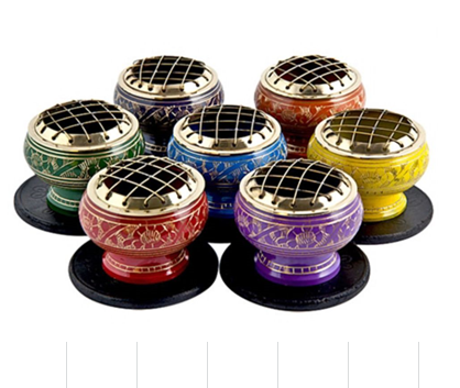 Grand Brûleur d'Encens pour Charbon de Bois- Chakra - Gorge