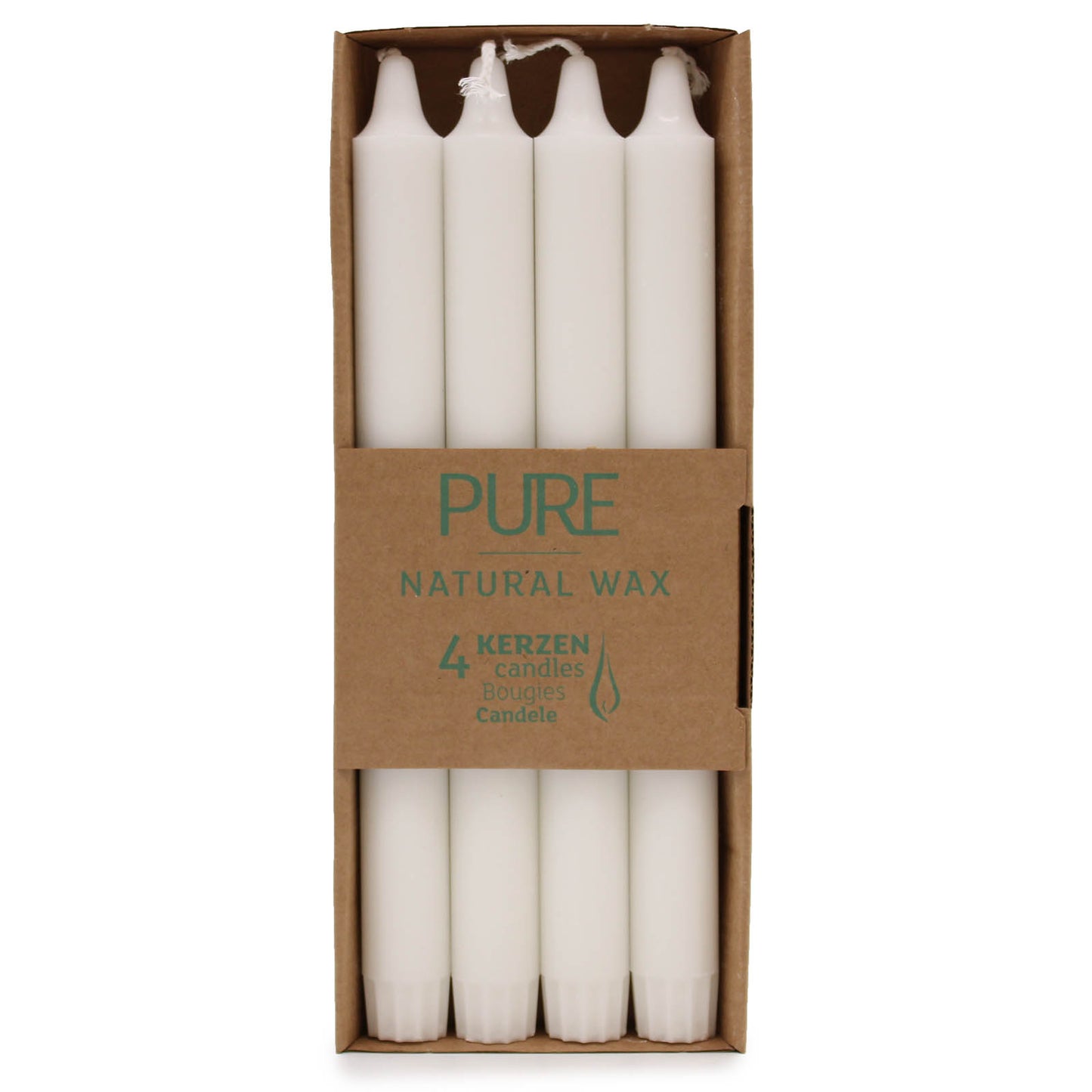 Bougie Dîner Pure Cire Naturelle 250x23 - Blanc