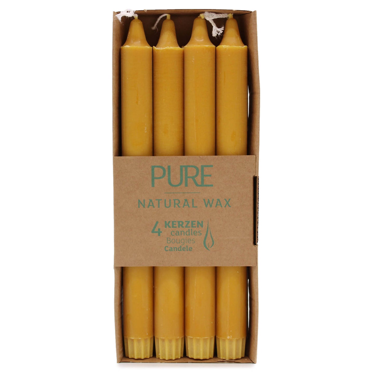 Bougie Dîner Pure Cire Naturelle 25x2.3 - Jaune