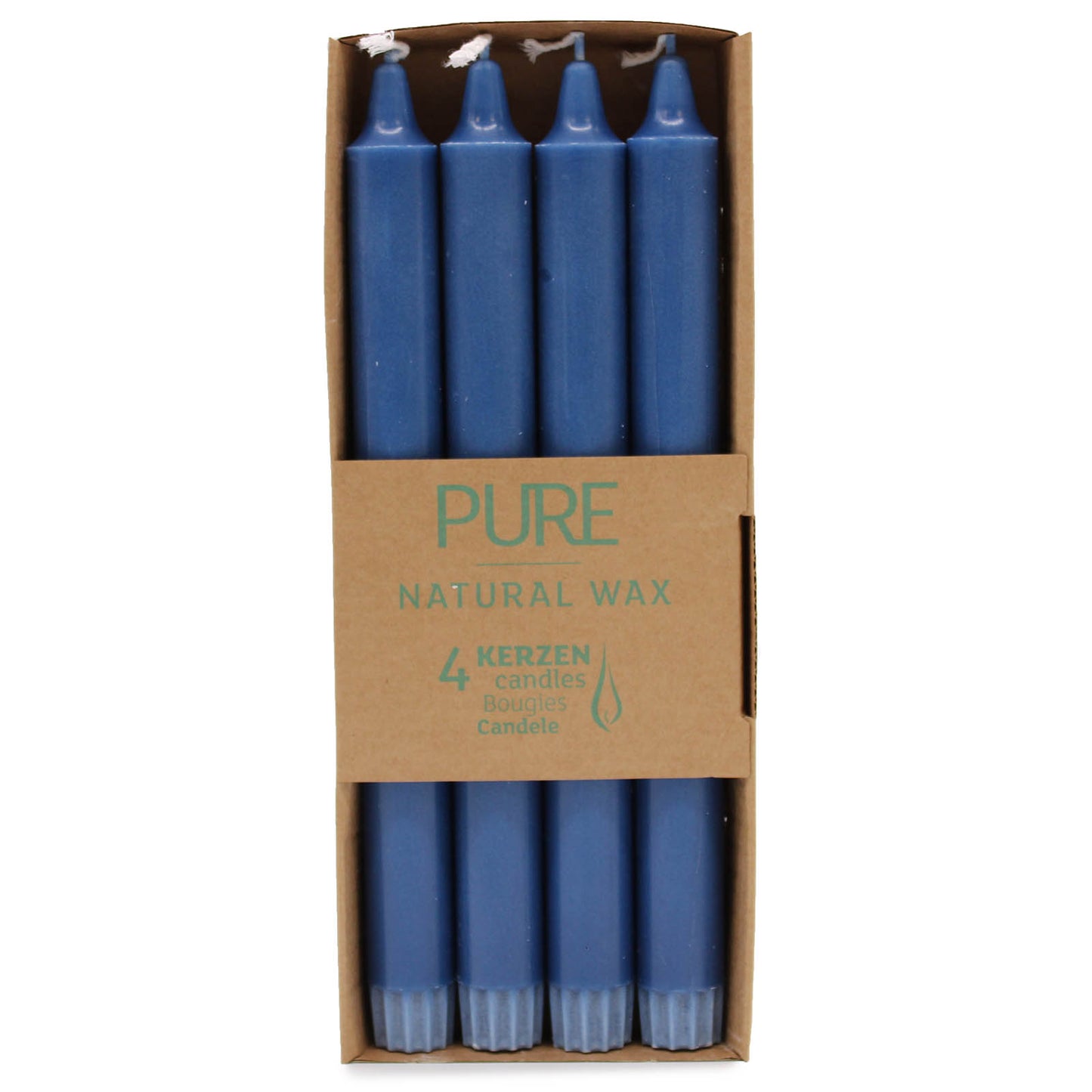 Bougie Dîner Pure Cire Naturelle 25x2.3 - Bleu