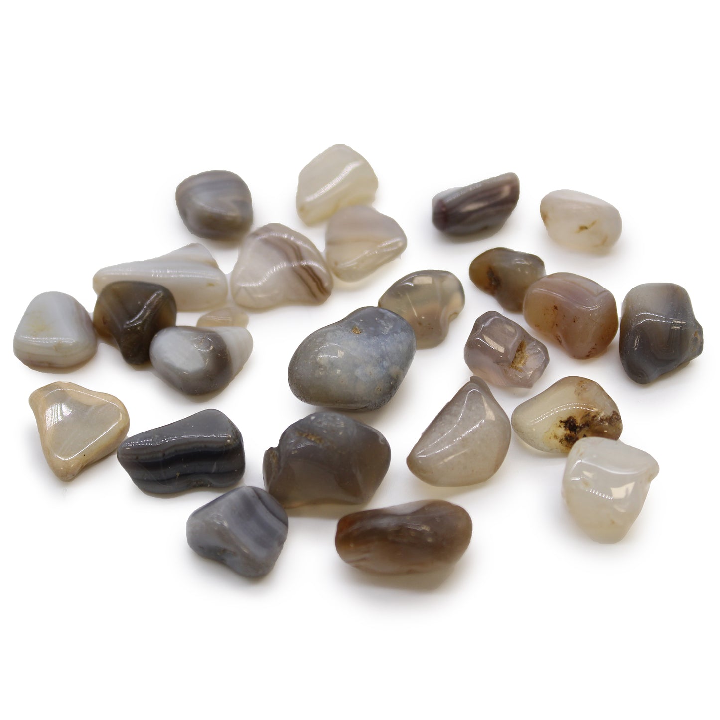 Petites Pierres Roulées Africaines - Agate Grise - Botswana