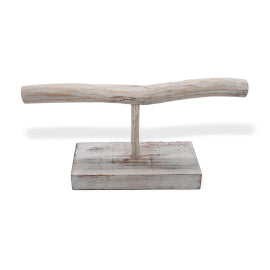 Présentoir à Bijoux en Bois une Branche - Bois Blanchi