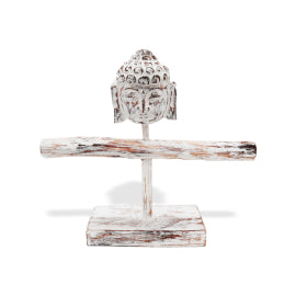 Présentoir à Bijoux en Bois une Branche et Bouddha - Bois Blanchi